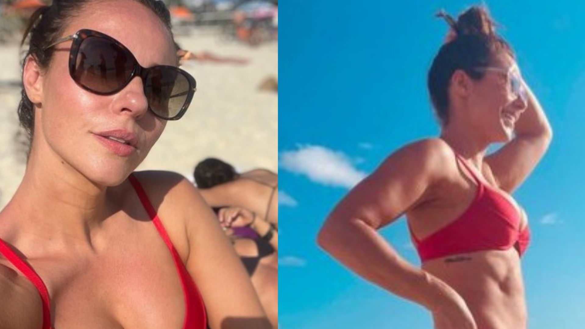 Paolla Oliveira esbanja corpão violão ao posar de biquíni vermelho: “A mulher mais linda!”