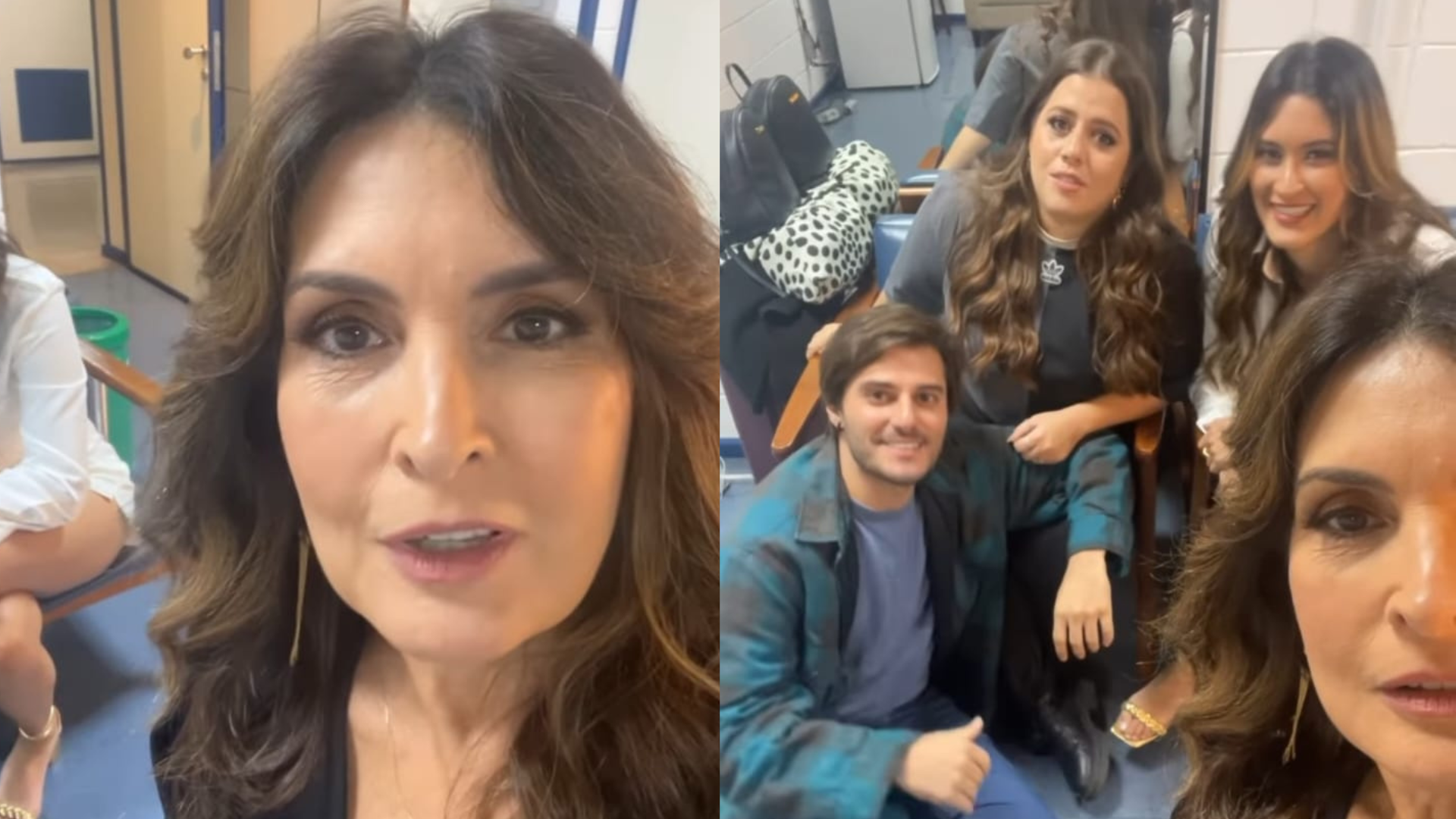 Fátima Bernardes aparece ao lado da filha nos bastidores do ‘Caldeirão’