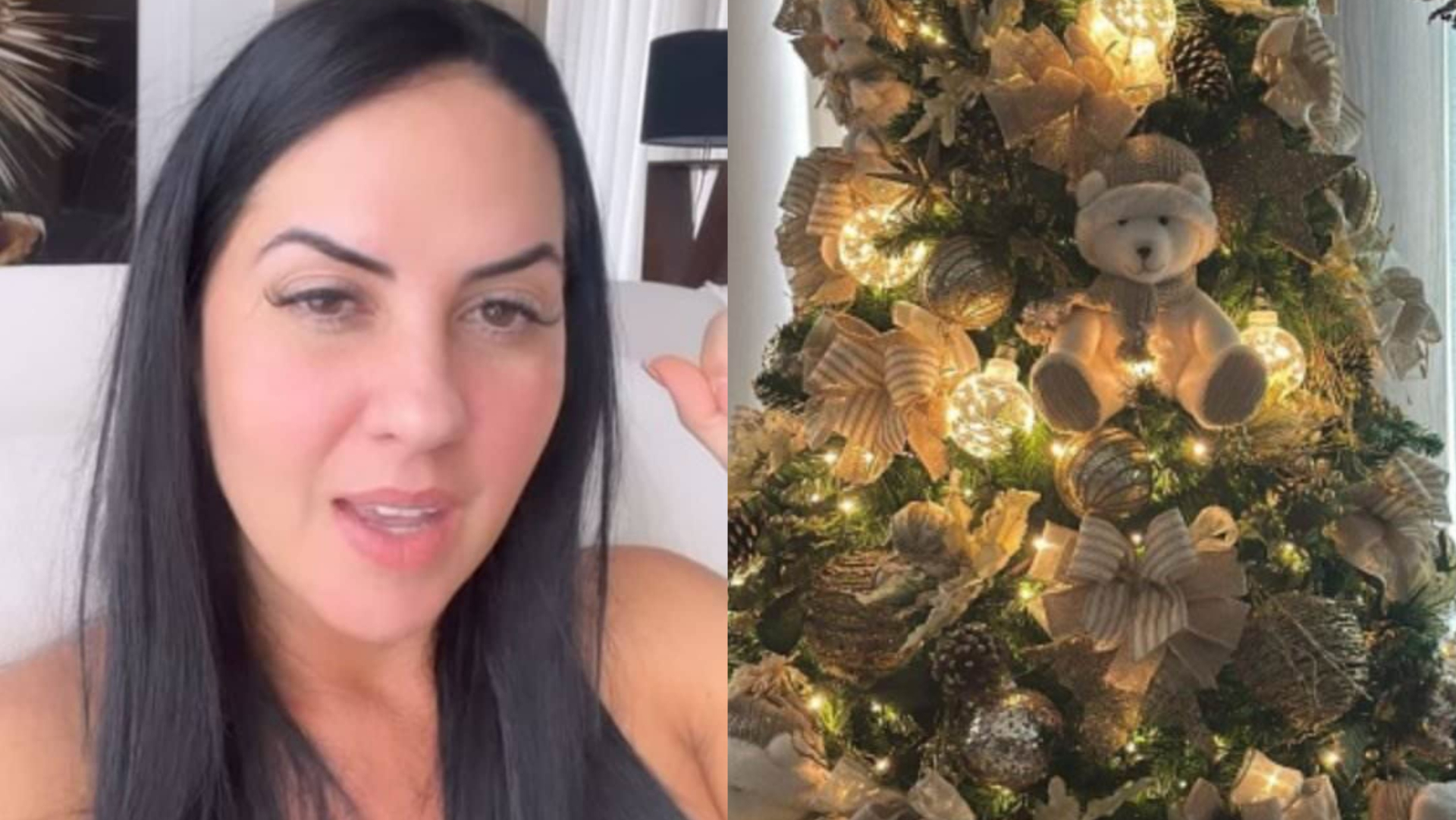 Graciele Lacerda mostra árvore de Natal de seu triplex com Zezé: ”Em casa”