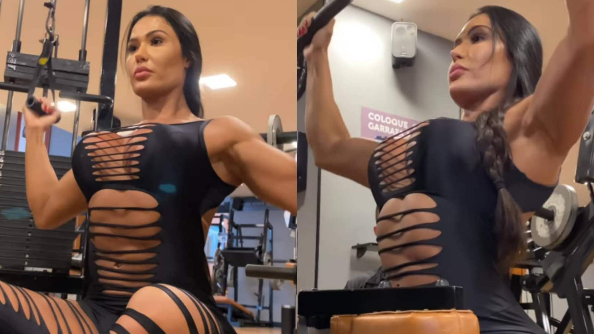 Sem nada por baixo, Gracyanne Barbosa quase revela demais em macacão todo recortado