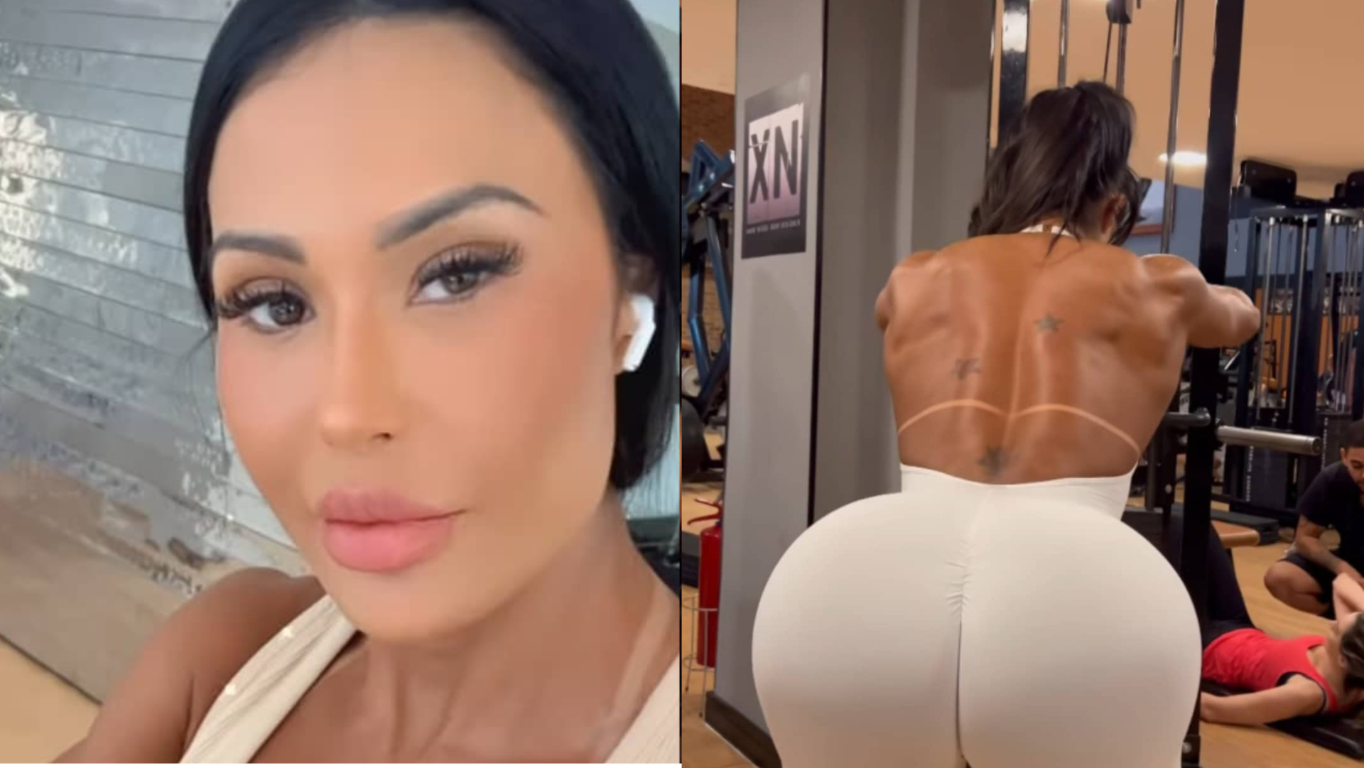 De macacão branco, Gracyanne Barbosa exibe bumbum turbinado sem calcinha
