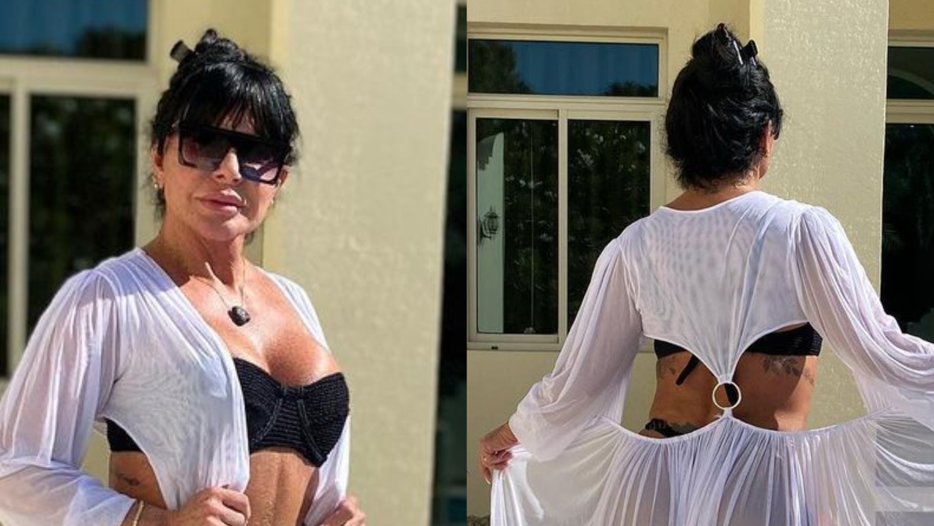 No Catar, Gretchen ostenta corpaço em biquíni e rebate críticas: ”Jamais desrespeitaria”