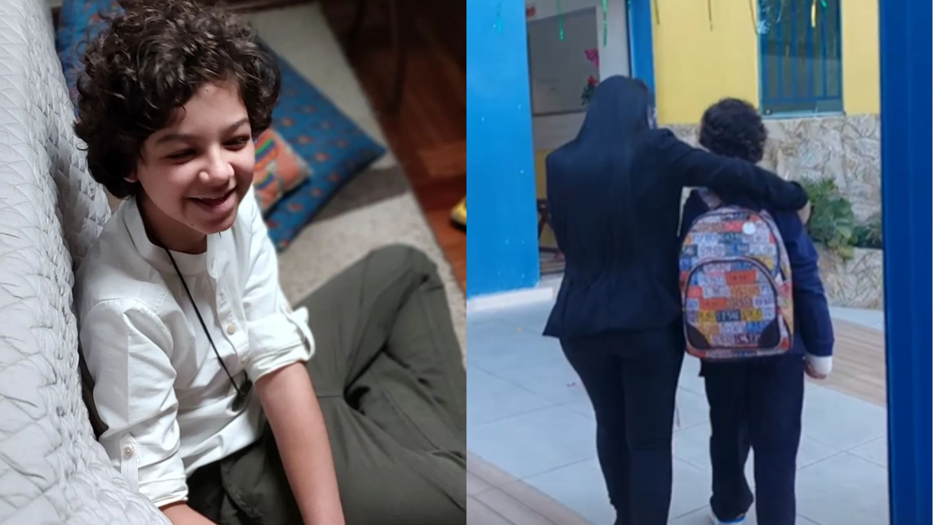 Em recuperação, ator mirim de ‘Pantanal’ volta à escola após grave acidente