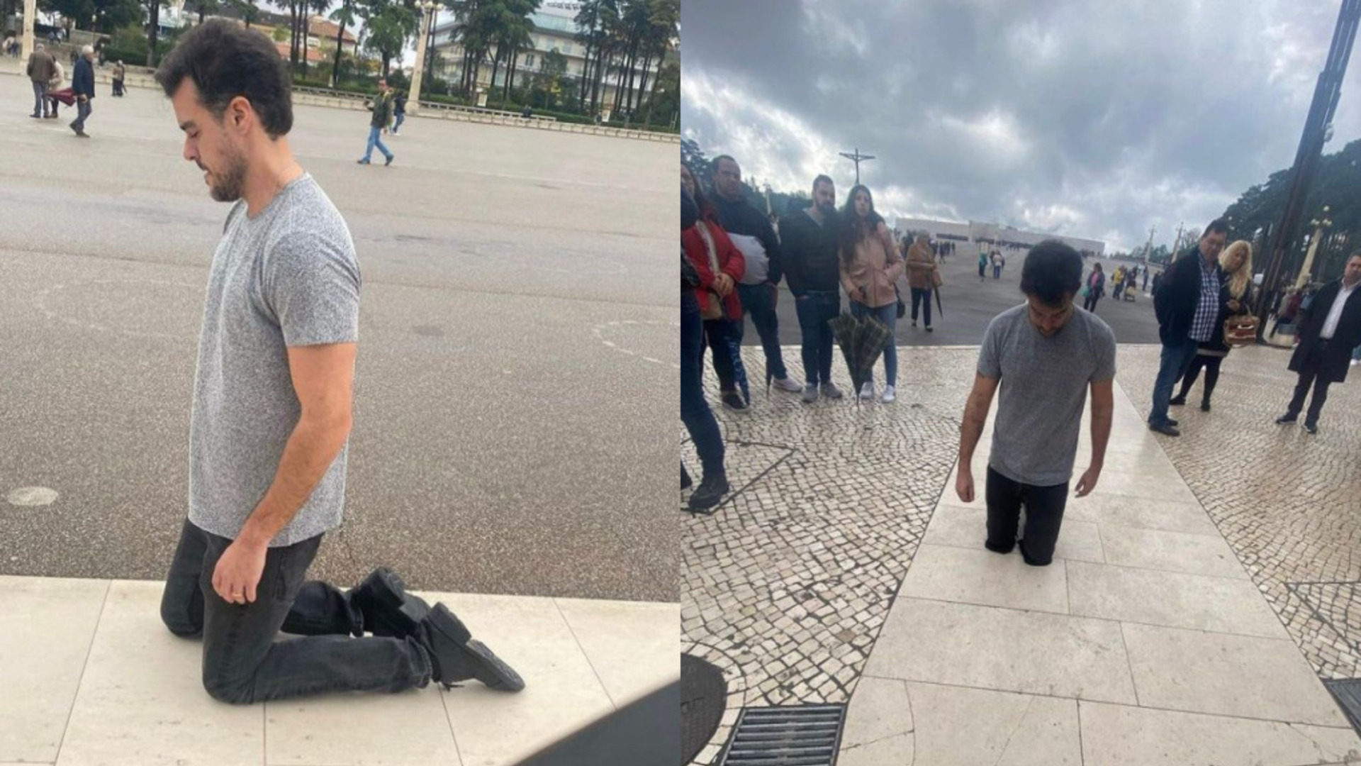 Em Portugal, Joaquim Lopes percorre 127 metros ajoelhado: “Fiz uma promessa”