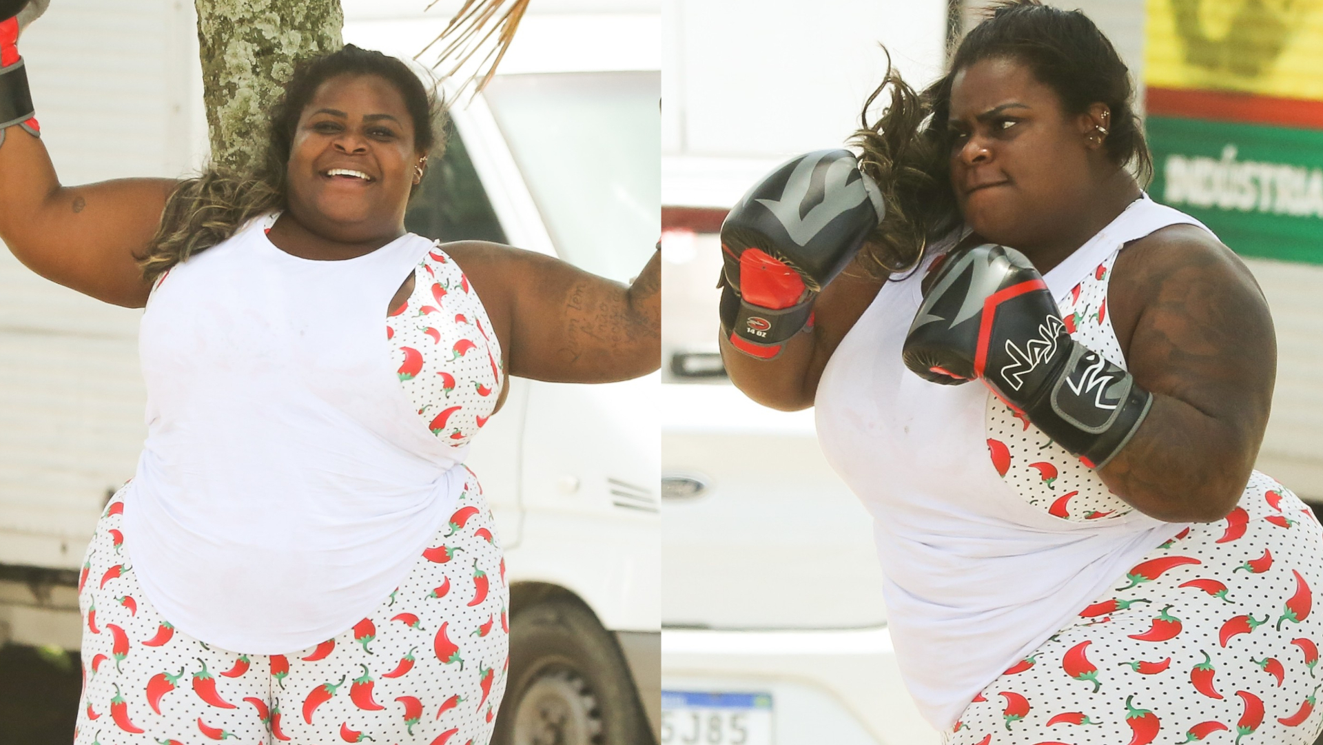 De look branco com pimentinha, Jojo Todynho exibe corpaço em ação na praia