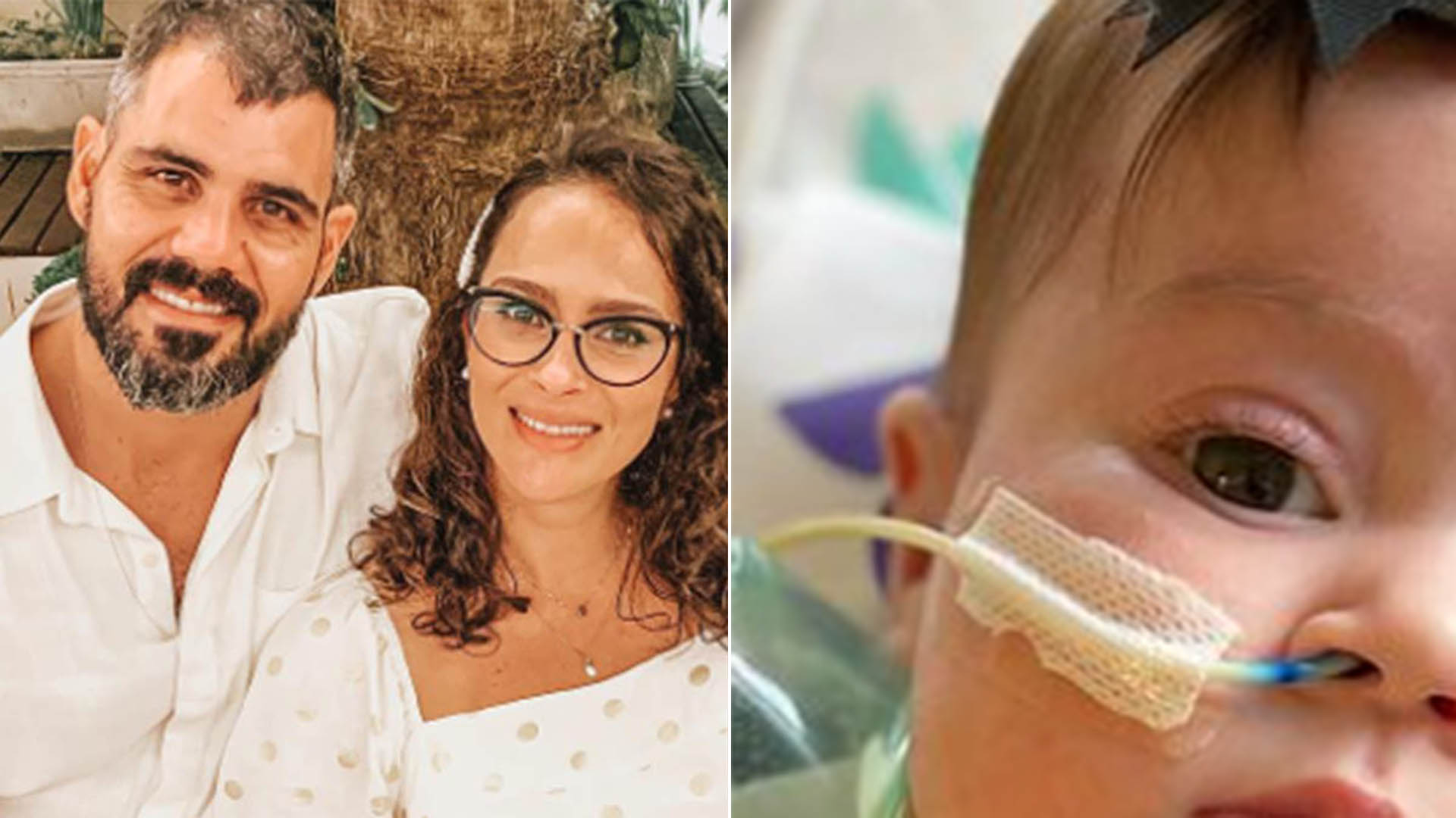 Filha caçula de Juliano Cazarré aparece com look fofo durante internação na UTI