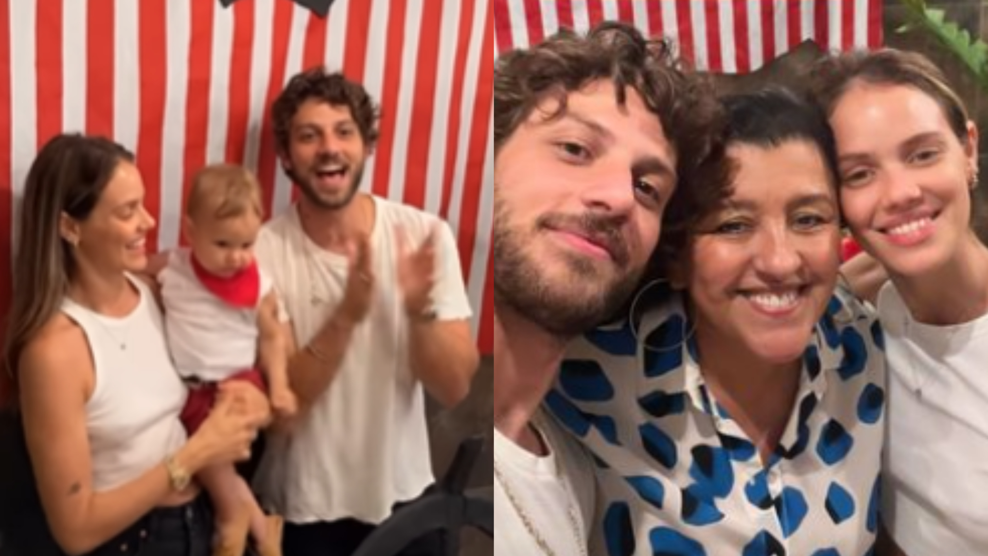 Laura Neiva e Chay Suede fazem festinha para o caçula com presença de famosos