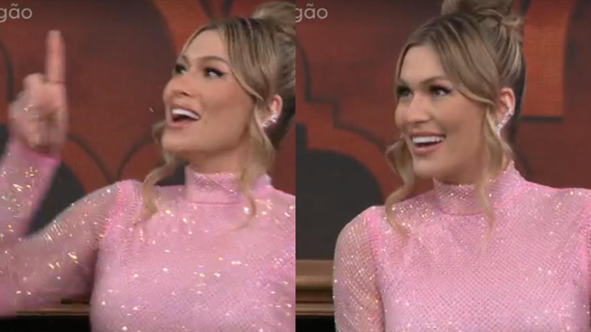 Lívia Andrade faz pergunta indiscreta para jogadores no Domingão com Huck