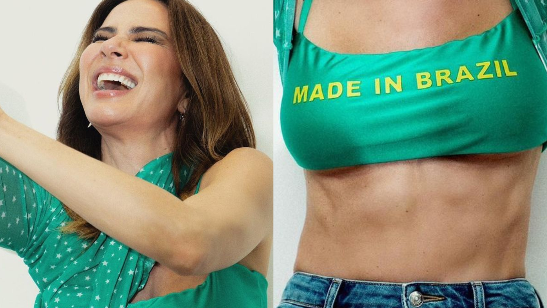 Luciana Gimenez tira a blusa e ostenta abdômen mega sarado: ”Gata”