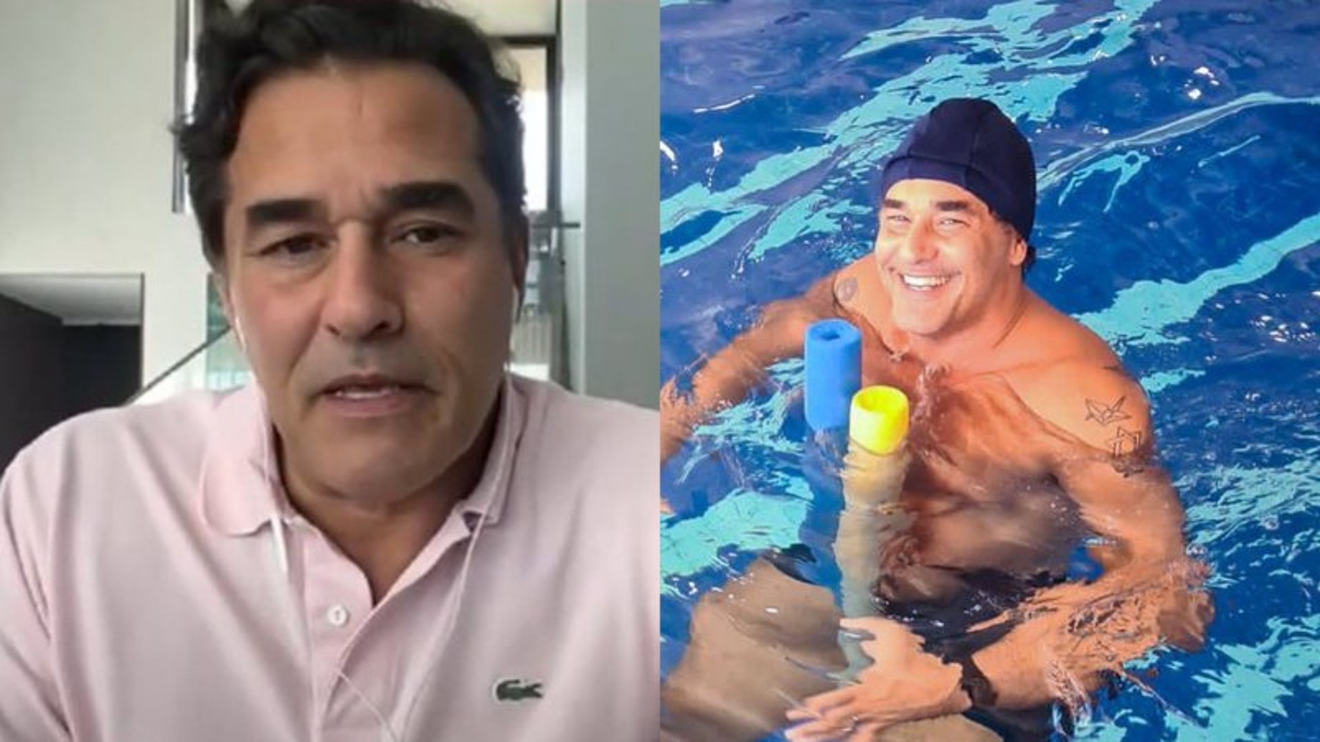 Luciano Szafir faz fisioterapia após cirurgia no quadril: “Esperança”