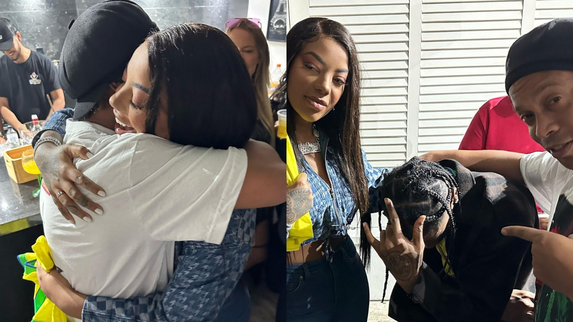 Ludmilla e Ronaldinho Gaúcho se encontram com o rapper Travis Scott