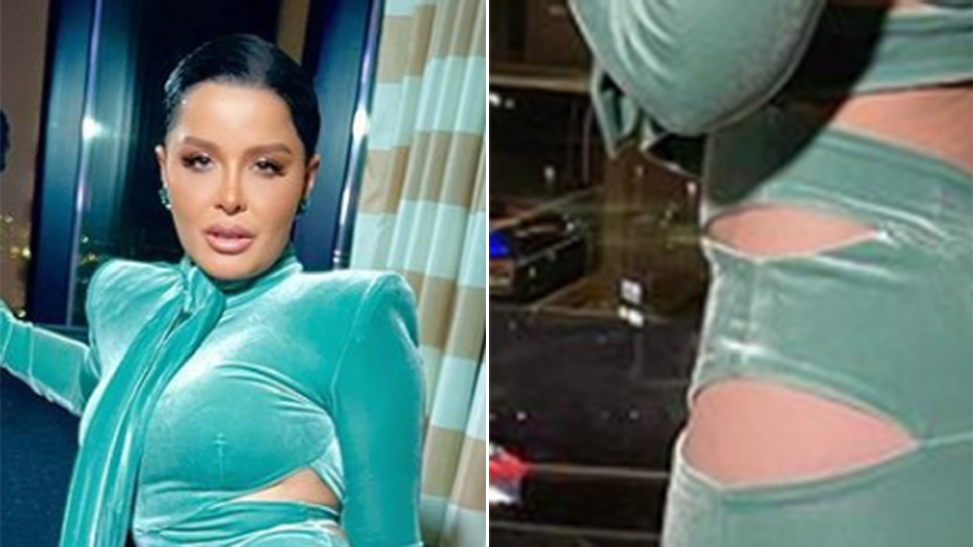 Maraísa usa vestido com recortes estratégicos para noite especial