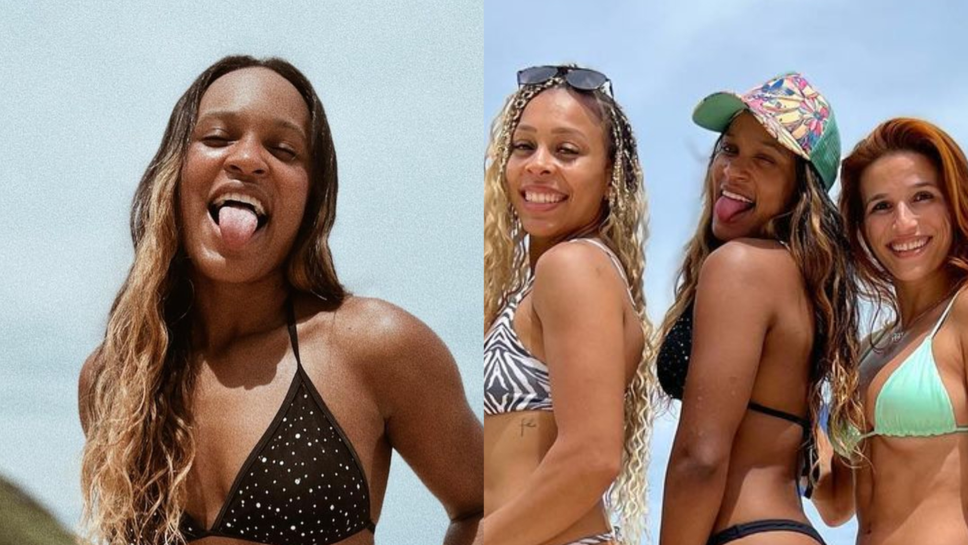 Rebeca Andrade ostenta corpão em dia de praia com ginastas: ”Lindíssimas”