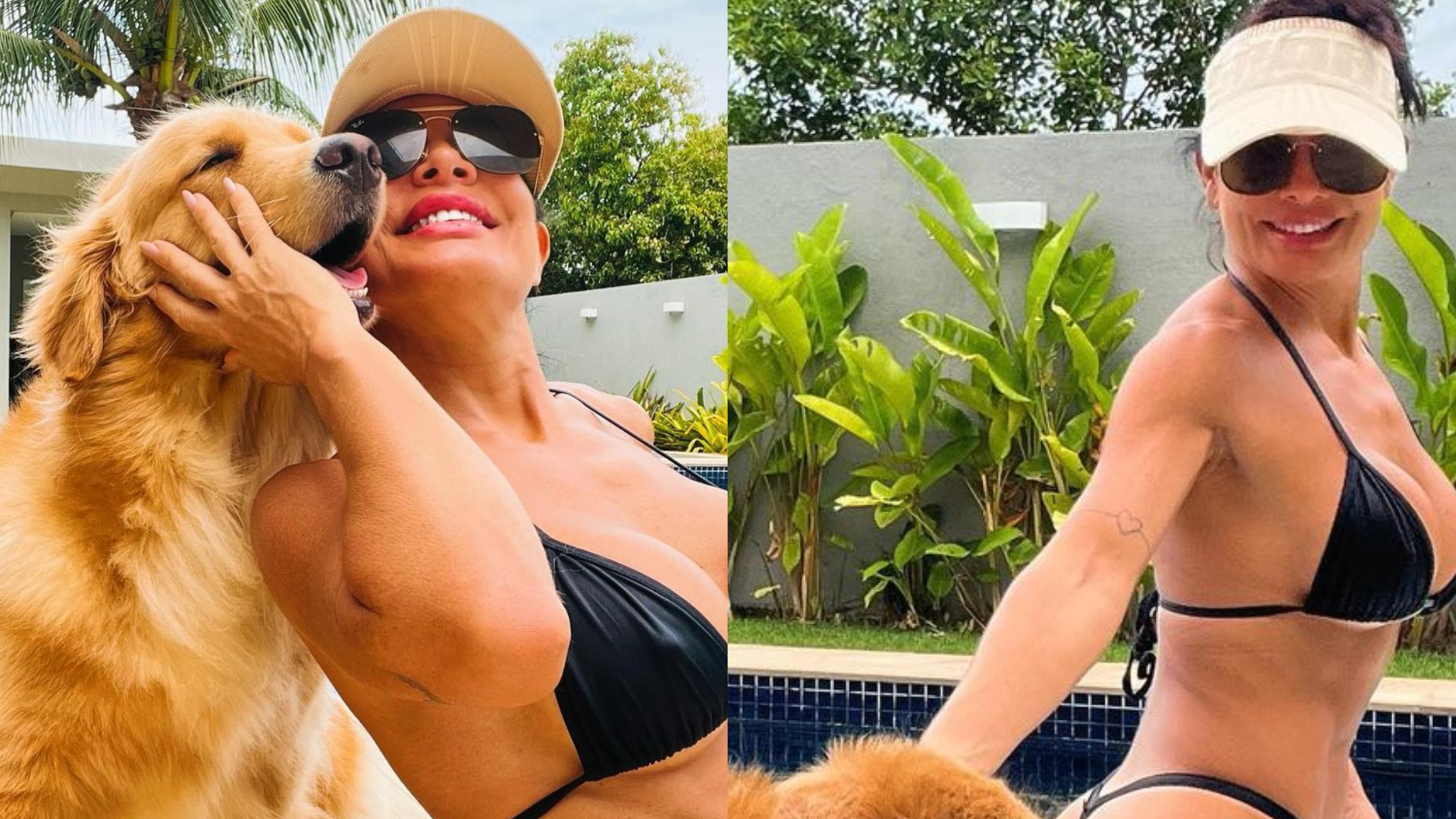De biquíni fininho, Scheila Carvalho exibe corpaço mega sarado na piscina: ”Perfeição de mulher”