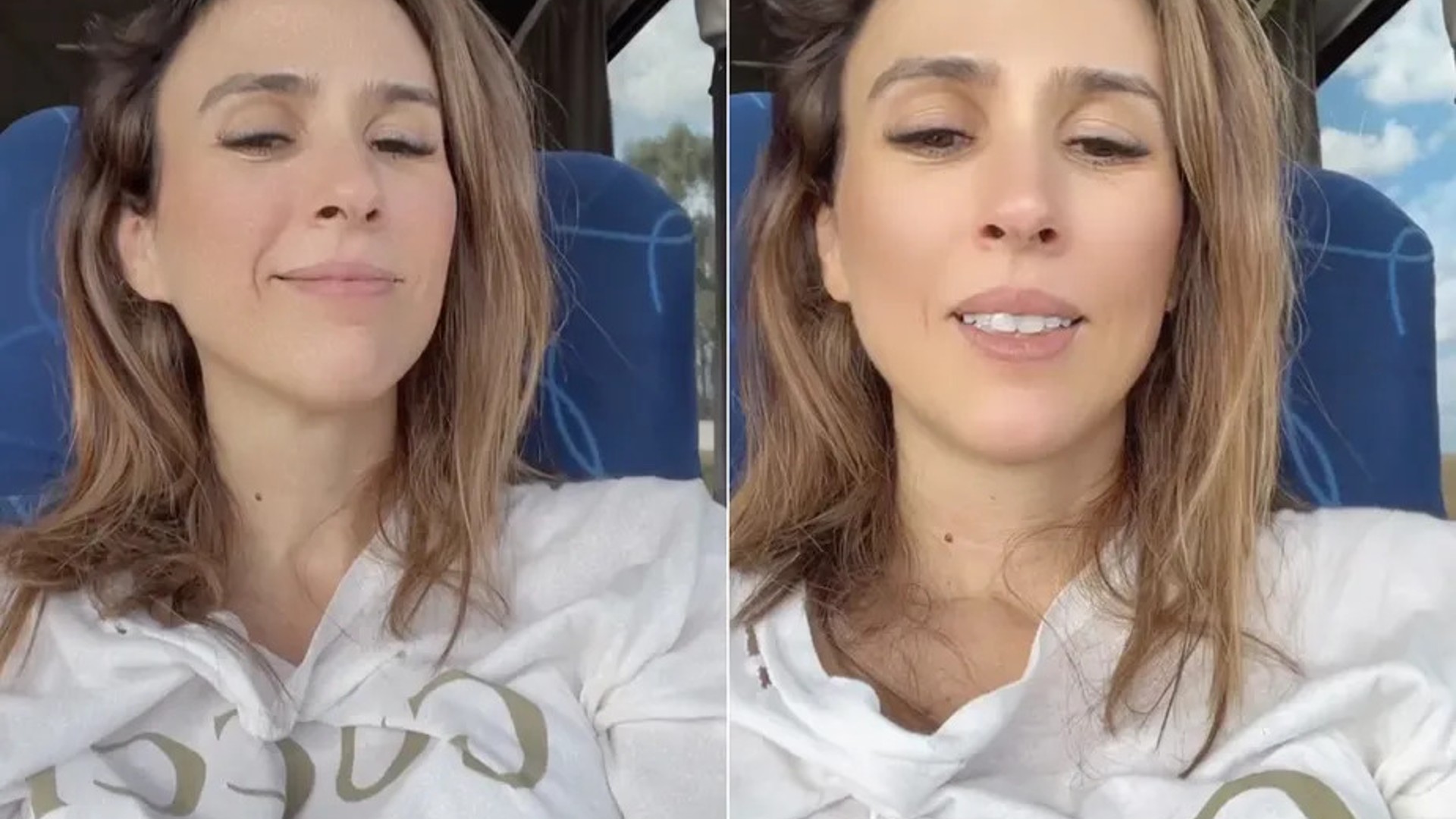 Tatá Werneck viaja de avião após quatro anos sem voar: ‘Feliz’