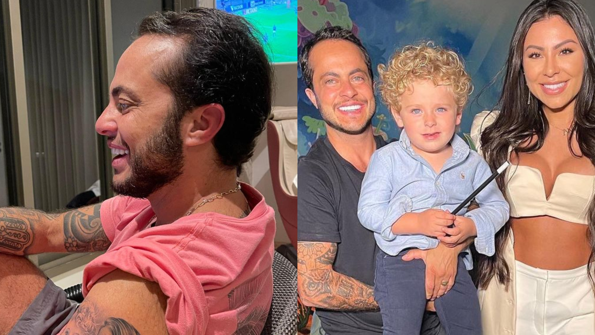 Thammy Miranda faz tatuagem em homenagem à mulher, Andressa Ferreira, e o filho Bento