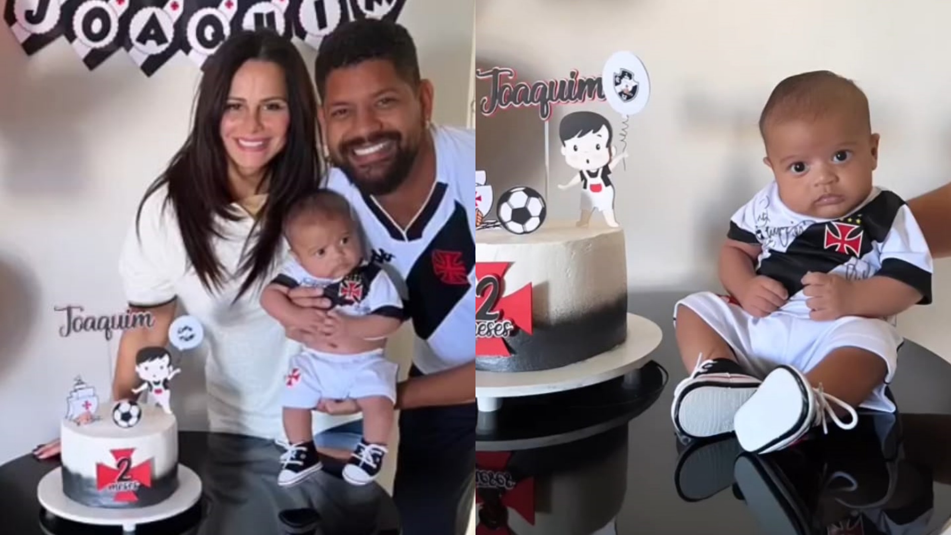 Com festa temática, Viviane Araújo e Guilherme Militão celebram o segundo mês do filho, Joaquim