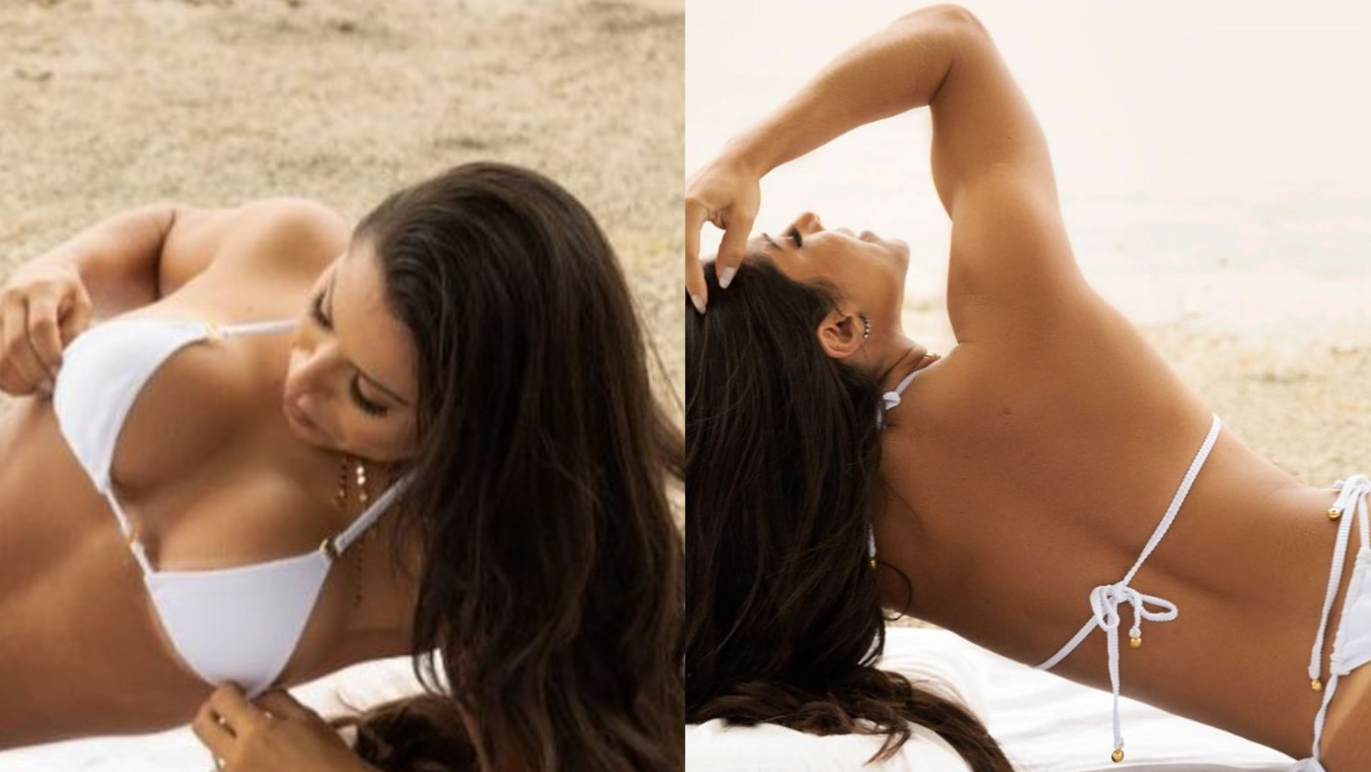 De frente e de costas, Andressa Ferreira escandaliza ao surgir de biquíni branco fininho: ”Perfeita”