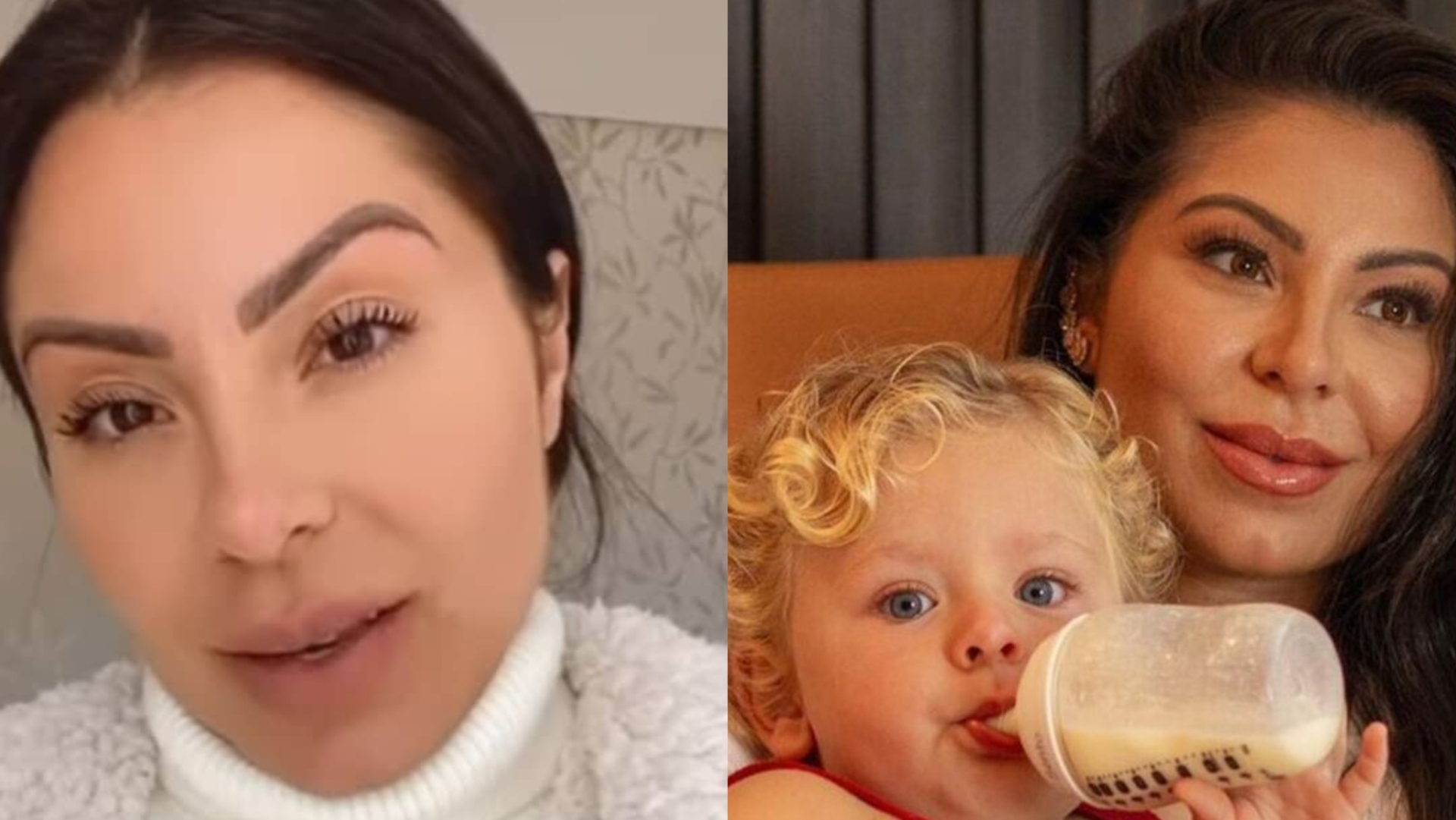 Após ser questionada, Andressa Ferreira prova semelhança com o filho: ”Muito parecidos”