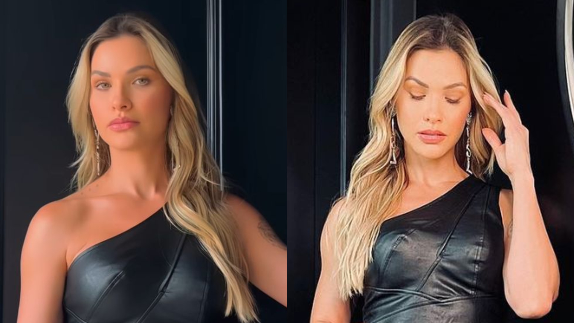 Andressa Suita exibe pernas torneadas ao apostar em look preto curtinho: ”Nada básico”