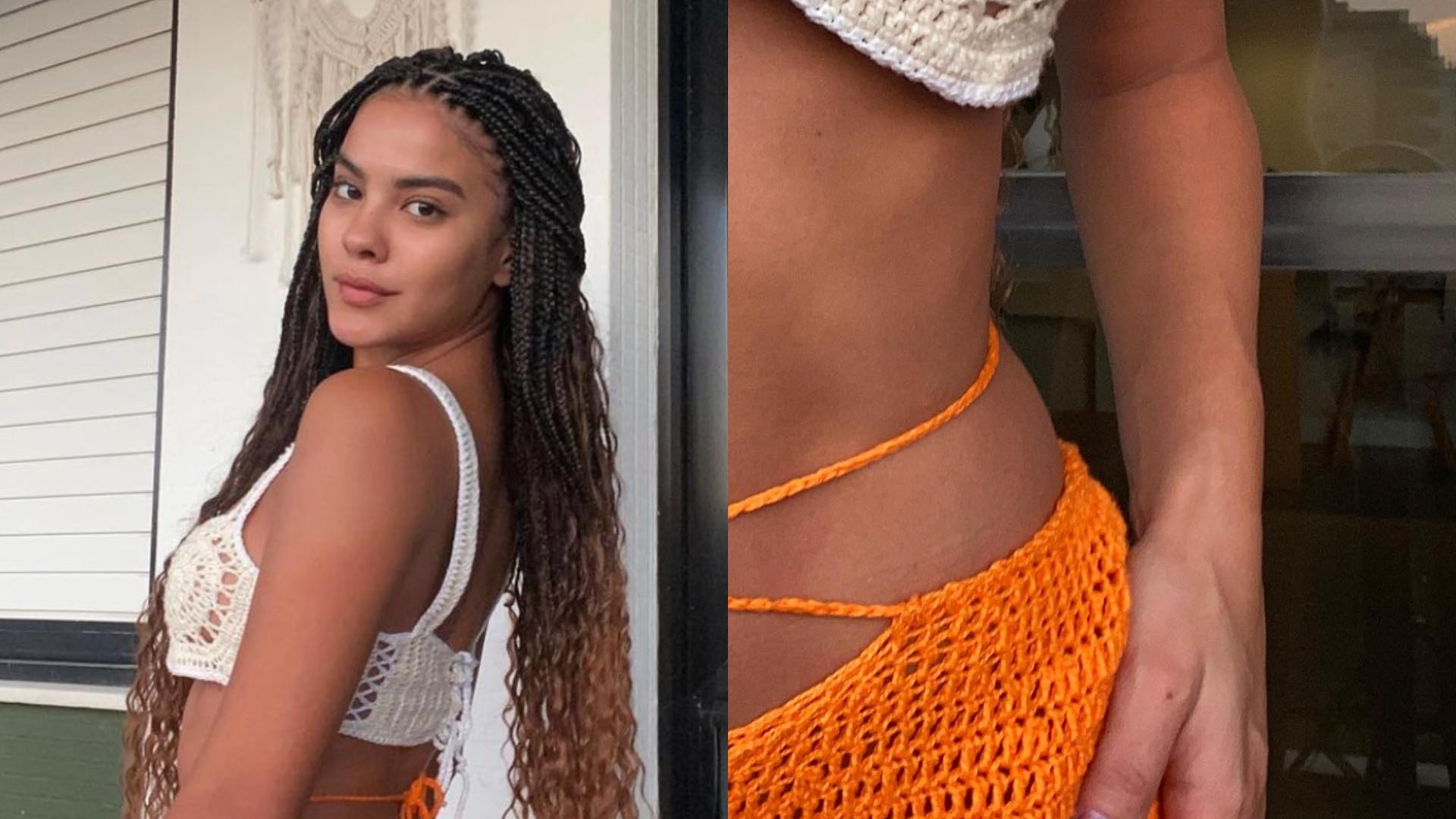 Bella Campos, a Muda de ‘Pantanal’, posa com look curtinho de crochê e impressiona a web: “Maravilhosa”