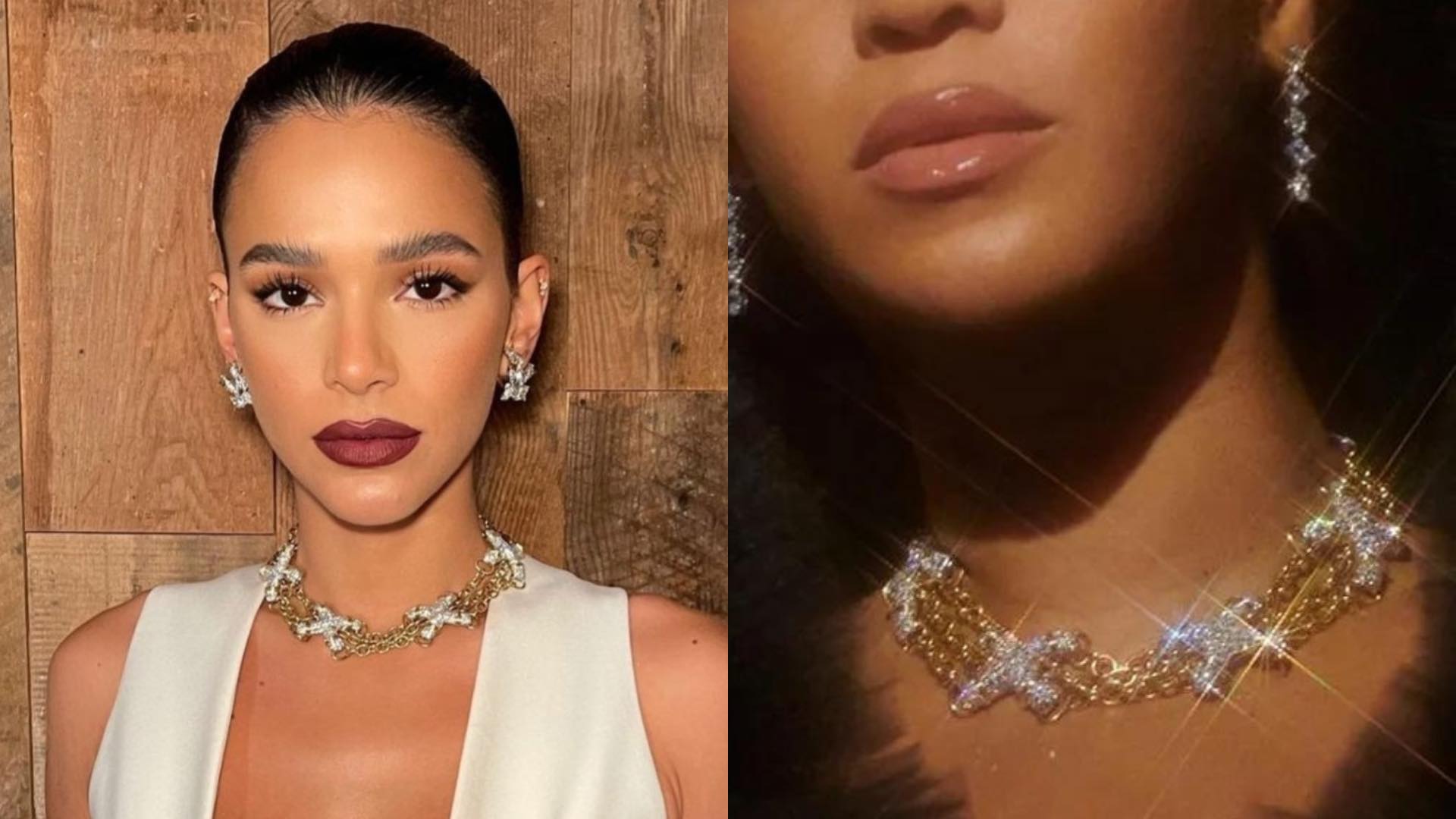 Bruna Marquezine impressiona ao surgir com colar valioso usado por Beyoncé com 755 diamantes