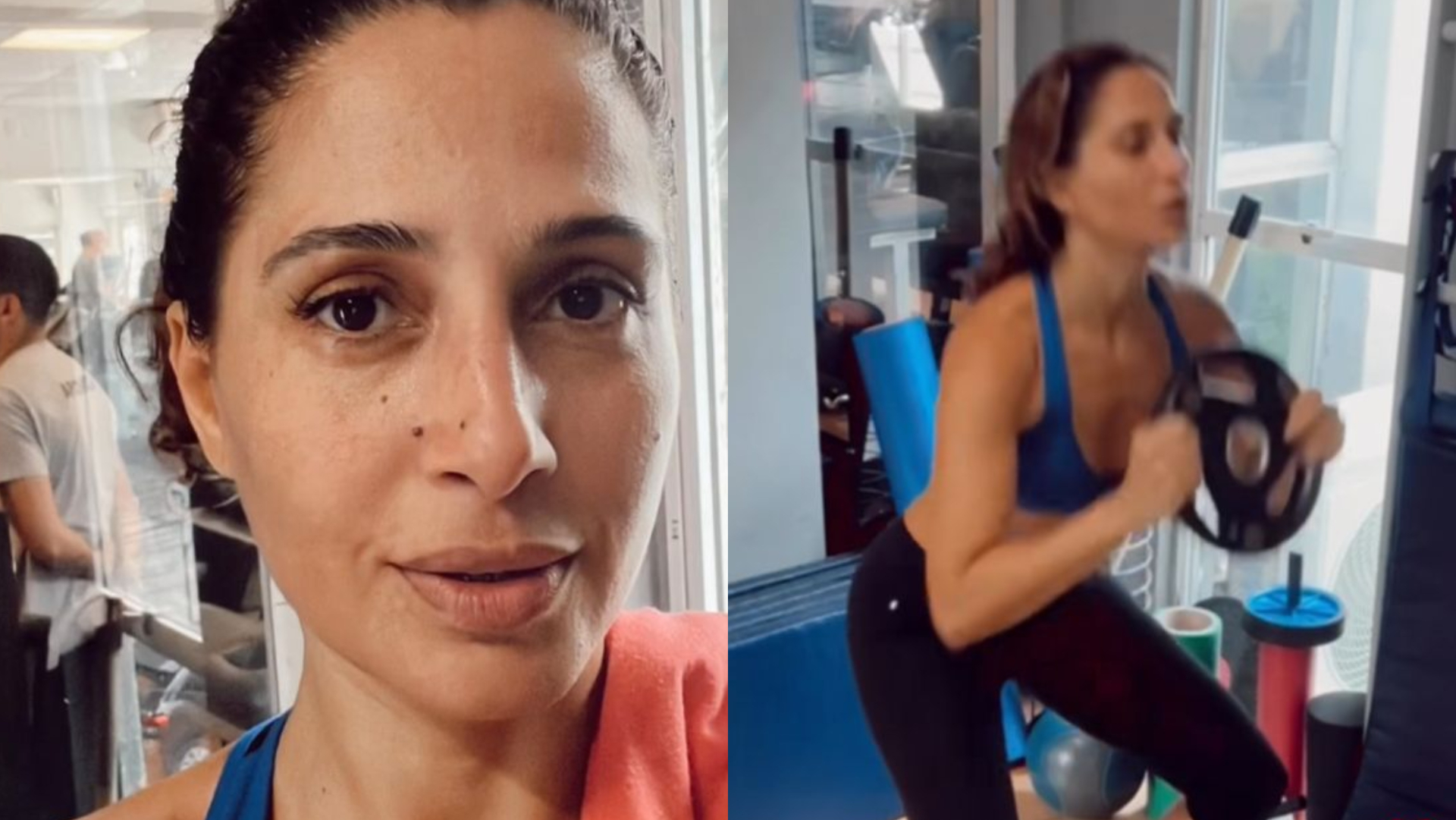 De top e legging, Camila Pitanga mostra dia de treino: ”Me fortalecendo”