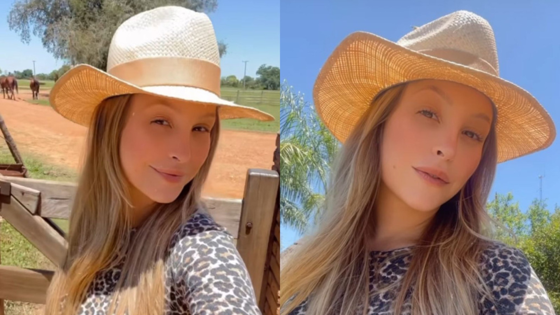 Encerrando as gravações de “Rodeio Rock”, Carla Diaz esbanja beleza em viagem ao Pantanal