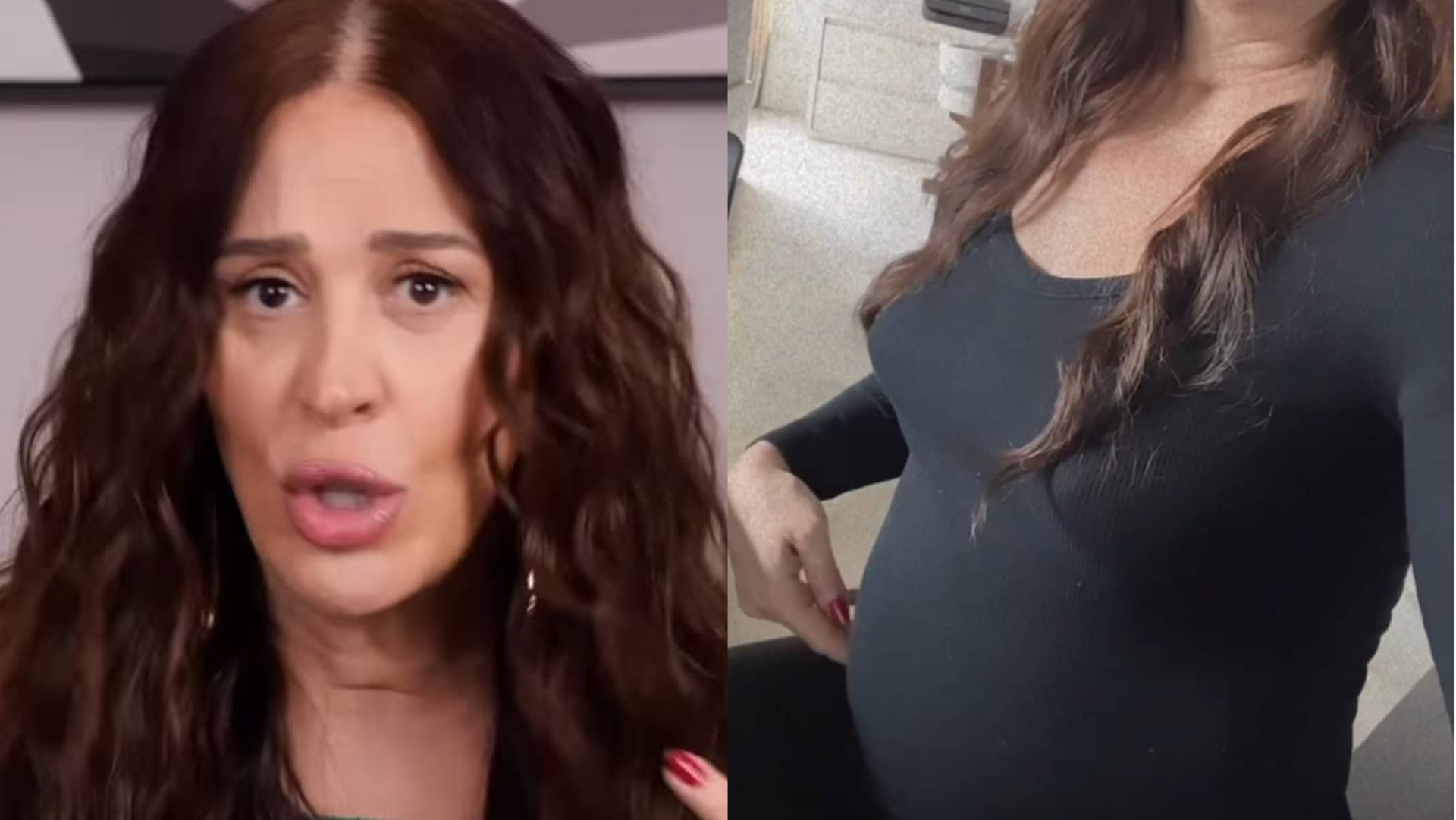 Claudia Raia se choca com o tamanho de sua barriga: ”Meu deus do céu”