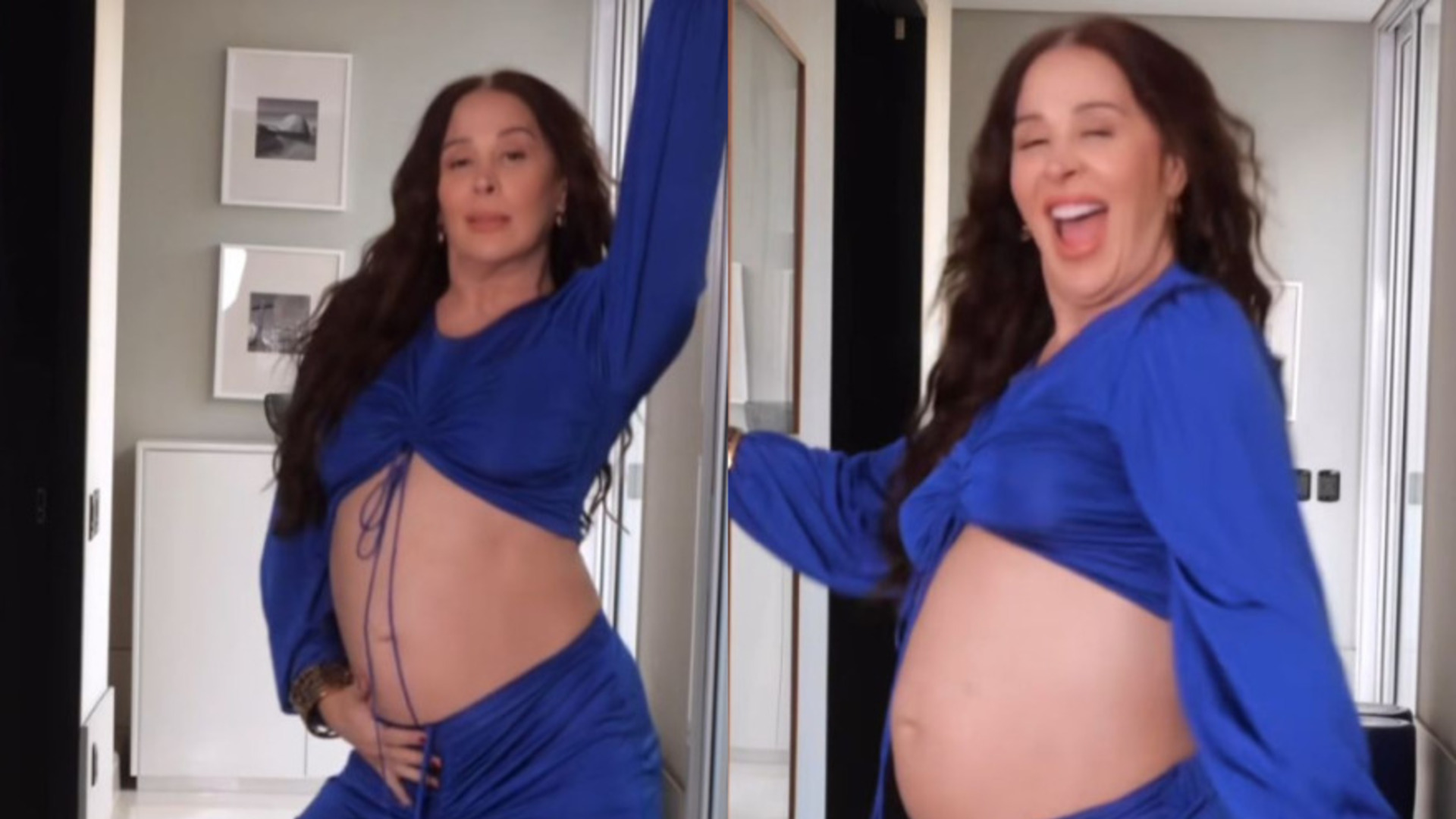 Claudia Raia esbanja alegria e exibe o barrigão de grávida em novo vídeo dançando