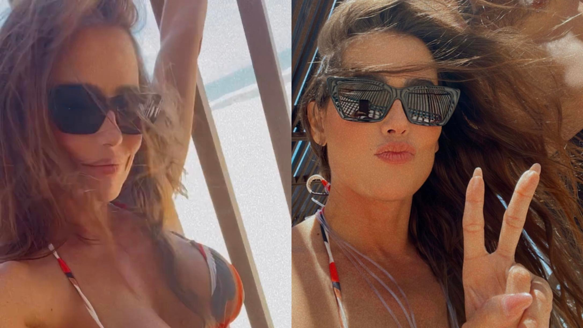 De biquíni fininho, Deborah Secco aproveita dia de sol em Fortaleza com a família