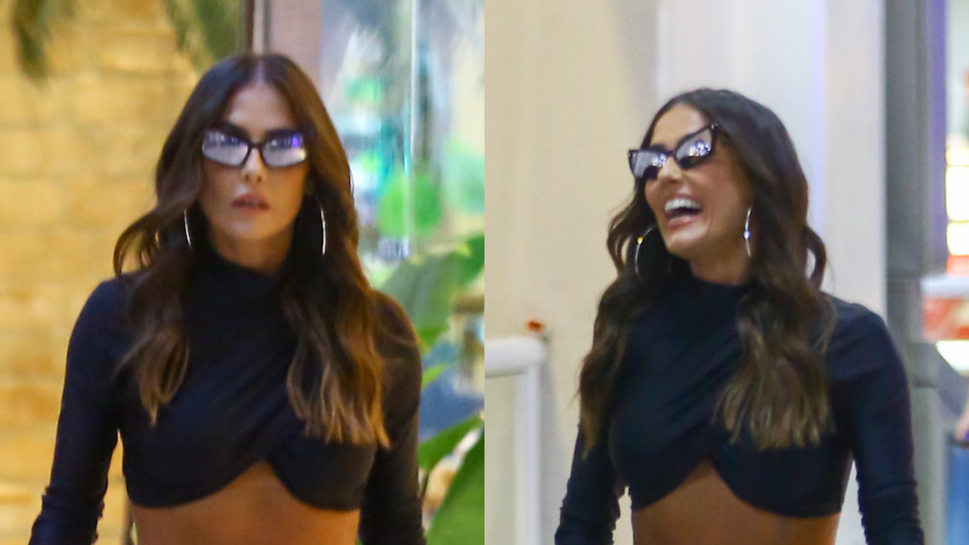 Deborah Secco exibe barriga sarada em look no aeroporto do Rio