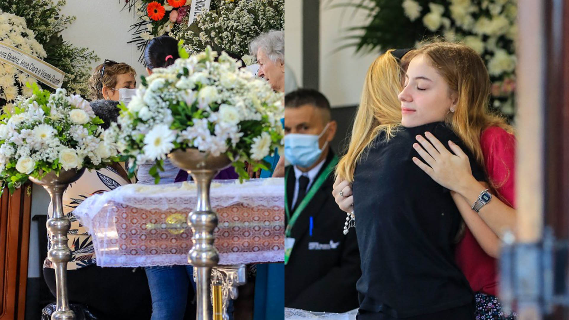 Filha de Susana Naspolini dá o último adeus para a mãe durante velório