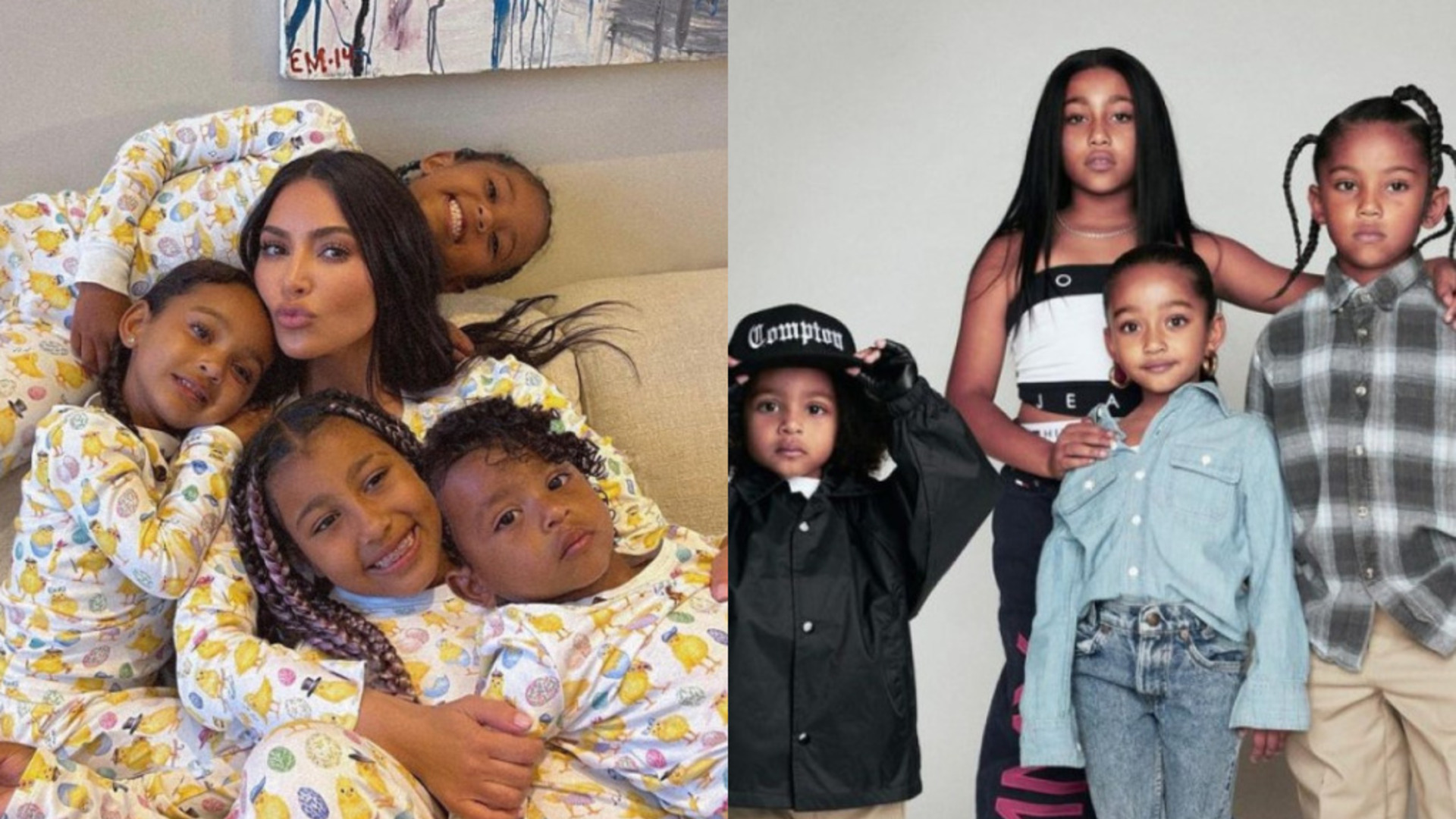 Kim Kardashian enche a web de fofura ao compartilhar fotos dos seus quatro filhos