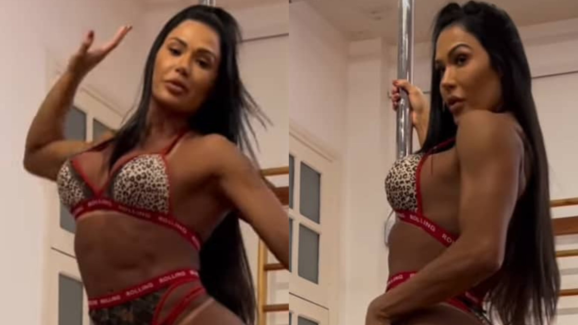 De fio-dental minúsculo, Gracyanne Barbosa escandaliza com glúteos turbinados no pole dance: ”Deusa”