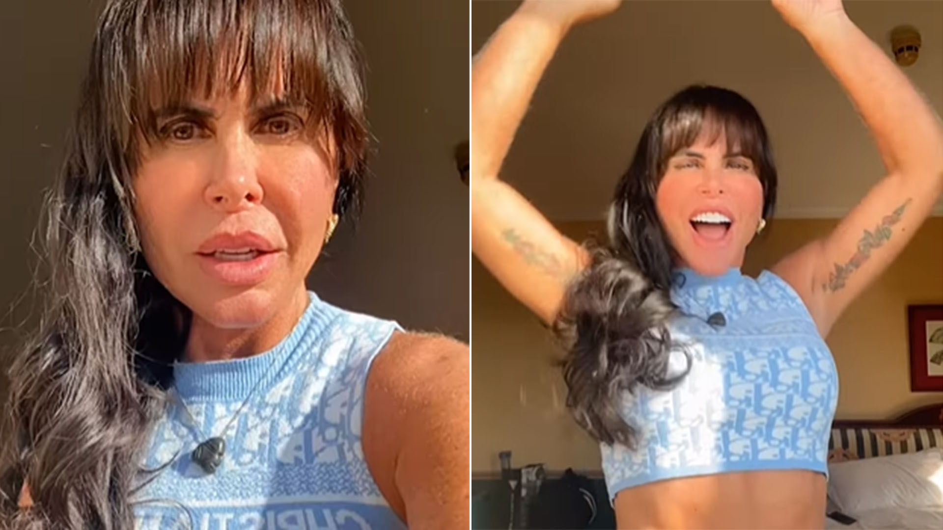 Aos 63 anos, Gretchen exibe a barriga sequinha em vídeo dançando