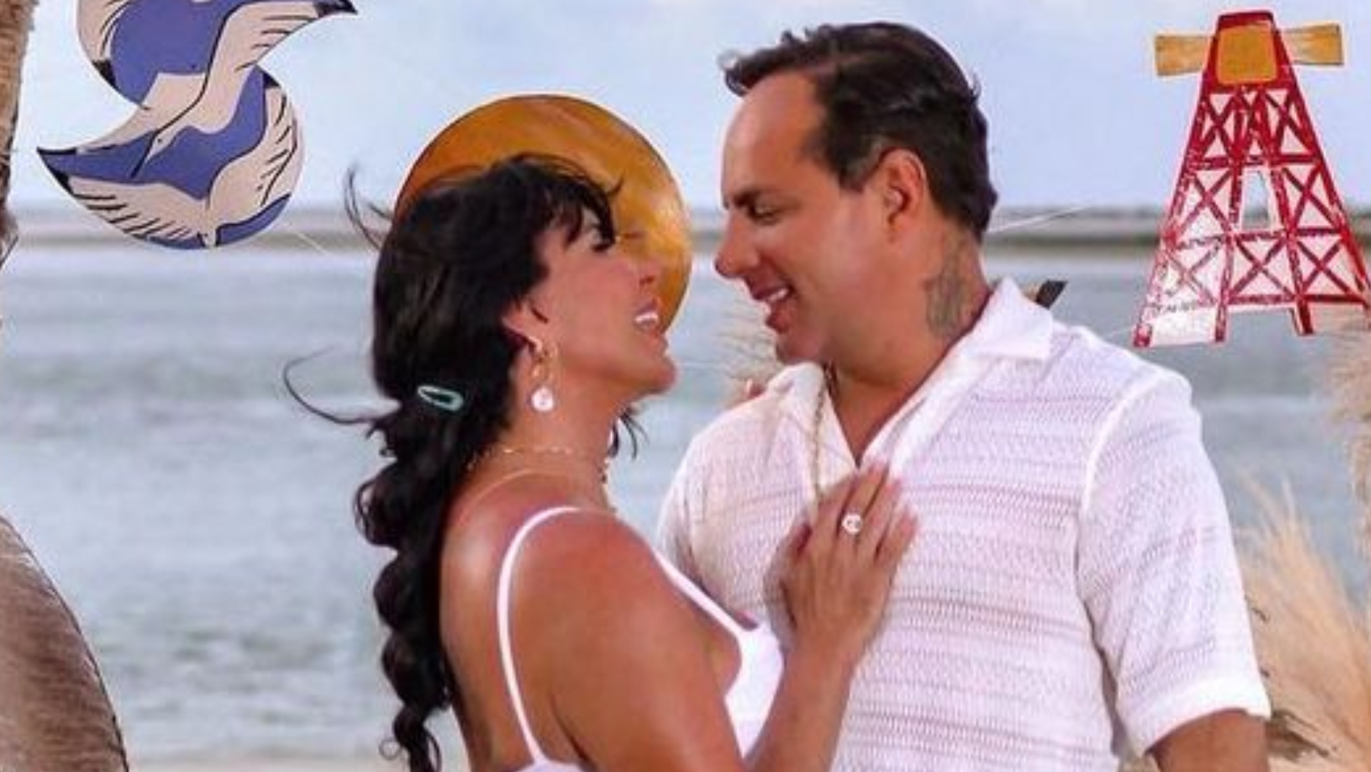 Gretchen ostenta pernão em foto de sua renovação de votos com o marido e manda recado: ”Fica a dica”
