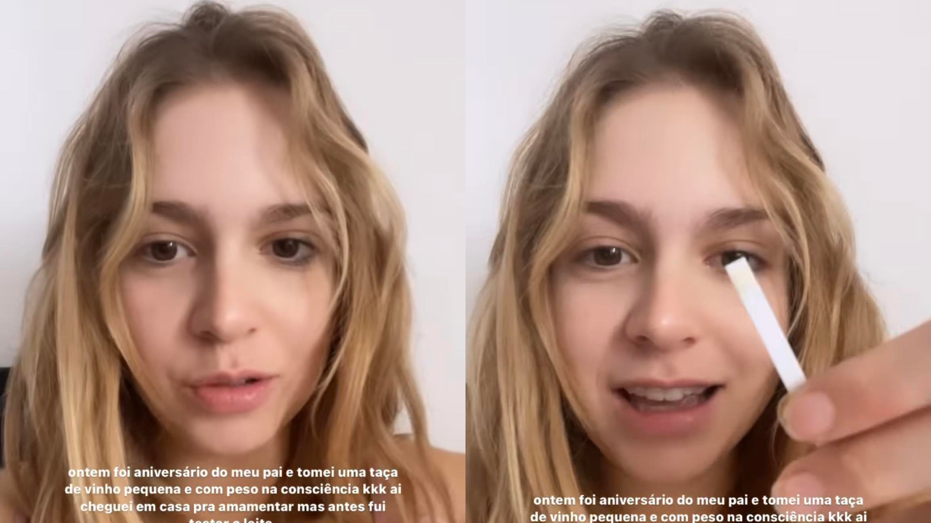 Isabella Scherer testa leite após tomar taça de vinho: ”Peso na consciência”
