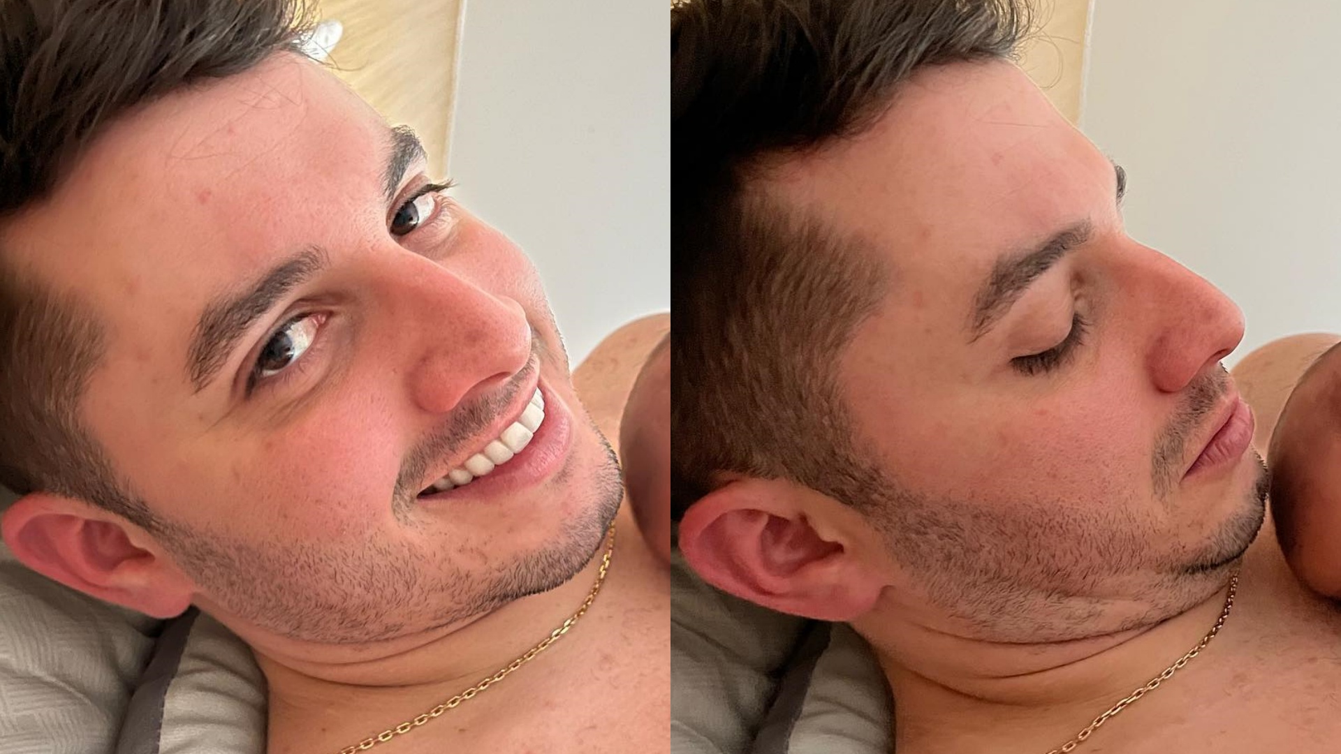 Jonas Esticado encanta ao postar novas fotos com o filho recém-nascido: “Te amo tanto”