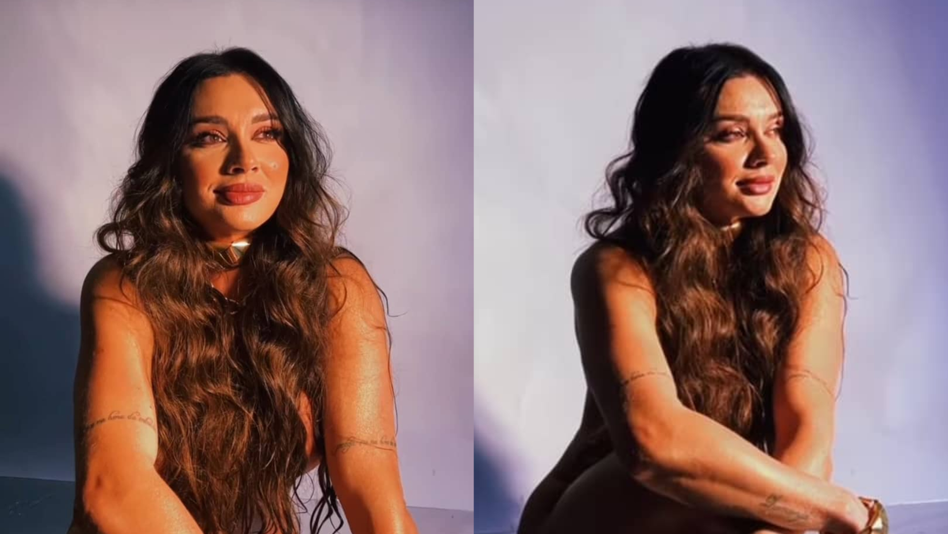 Sem roupa, Juju Salimeni cobre seios com cabelo e faz a temperatura subir em ensaio: ”Arrasou”