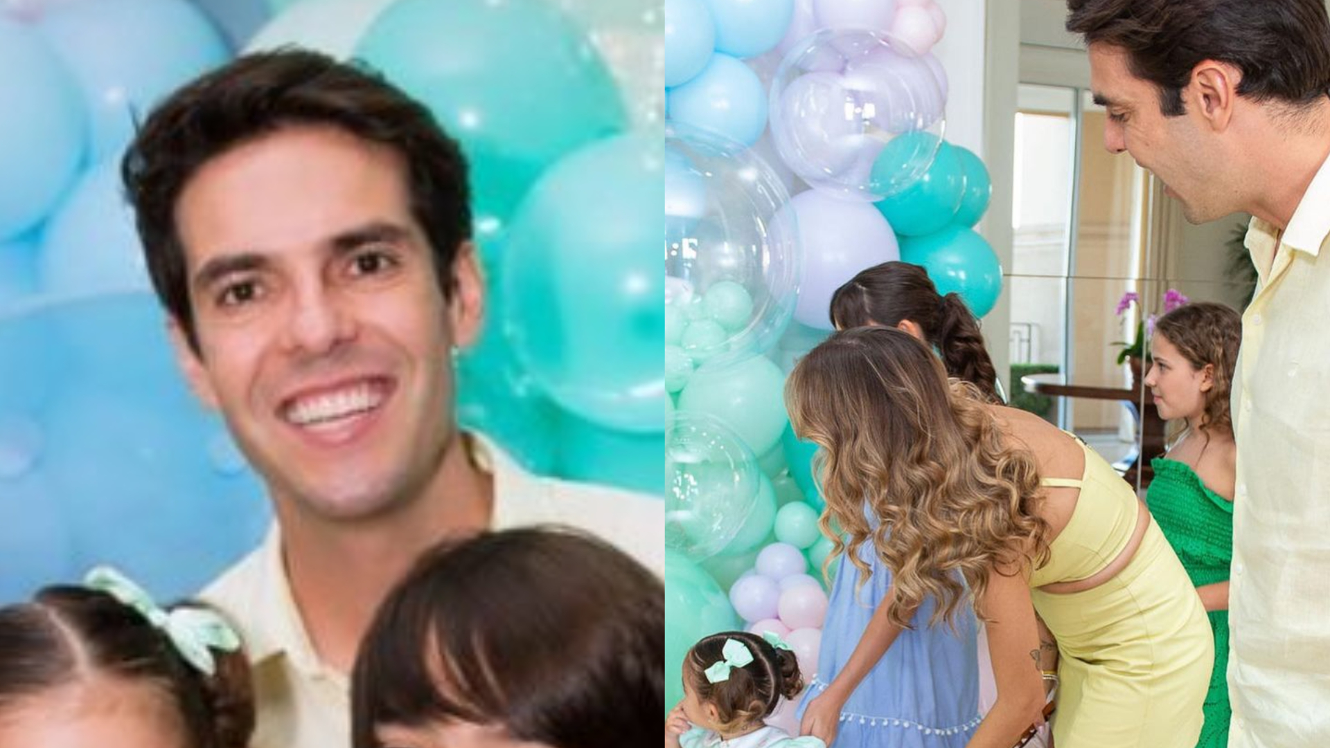 Kaká reúne esposa e os filhos em aniversário de 2 anos da caçula, Esther: ”Minha vida”