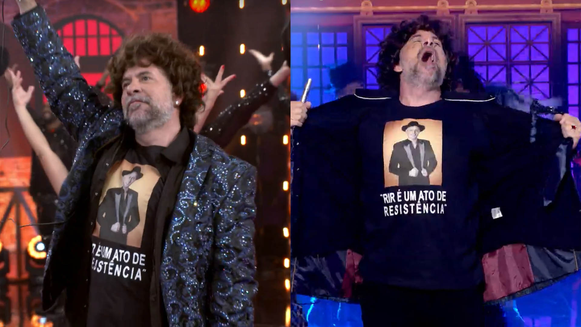 Leandro Hassum se emociona ao homenagear Paulo Gustavo no Domingão com Huck