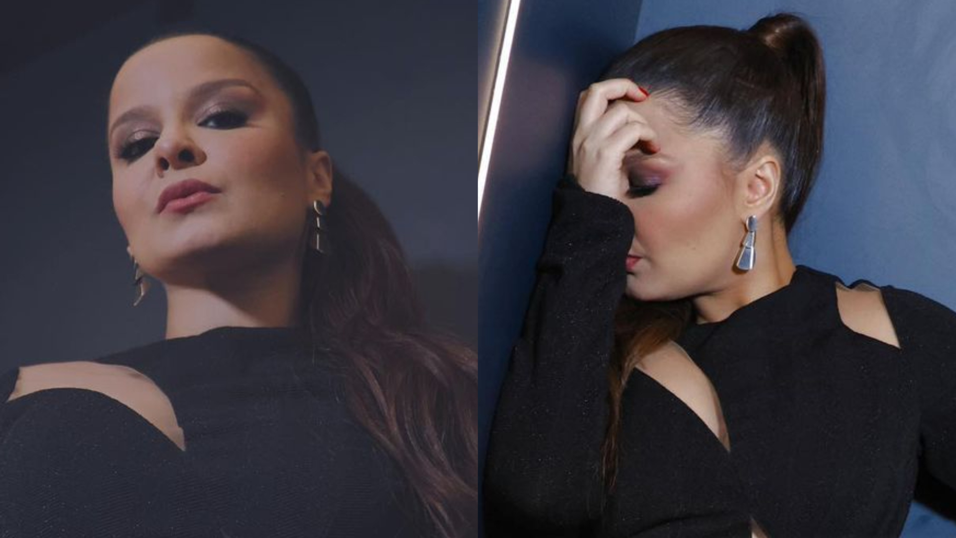 Maiara posa deslumbrante de vestido preto justinho com recortes: ”Que mulher”