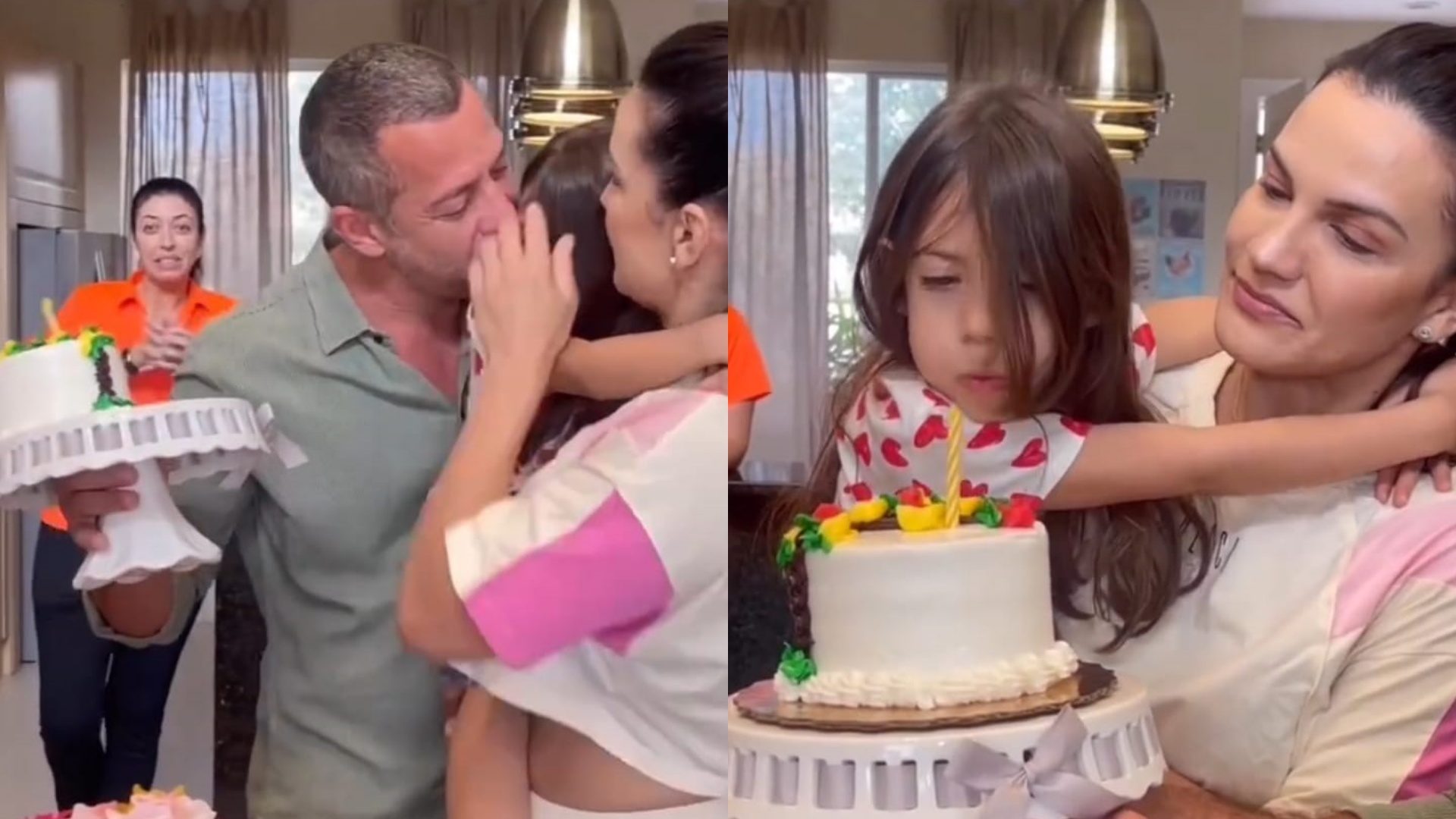 Malvino Salvador derruba bolo de aniversário da filha, Kyara: “É pra trazer mais sorte”
