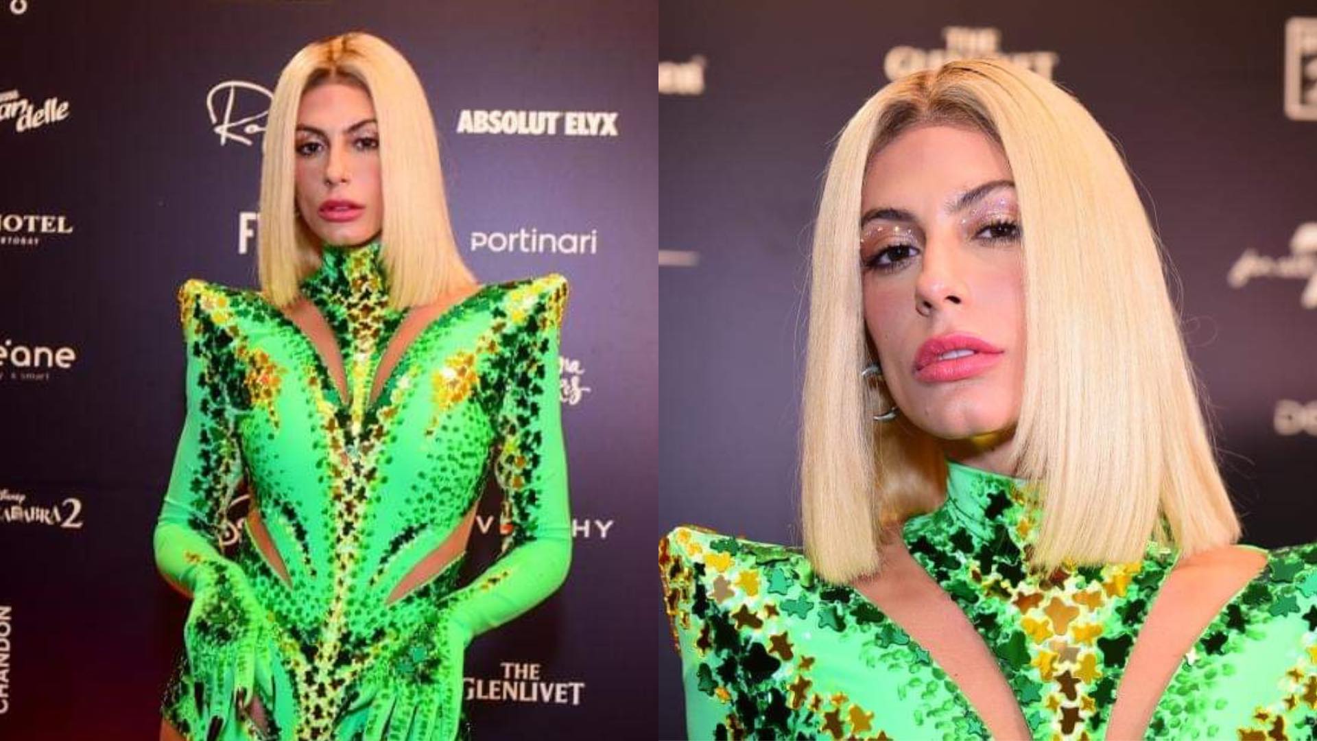 Em festa fantasia, Mari Gonzalez surge caracterizada da personagem Cuca do ‘Sítio do Picapau Amarelo’