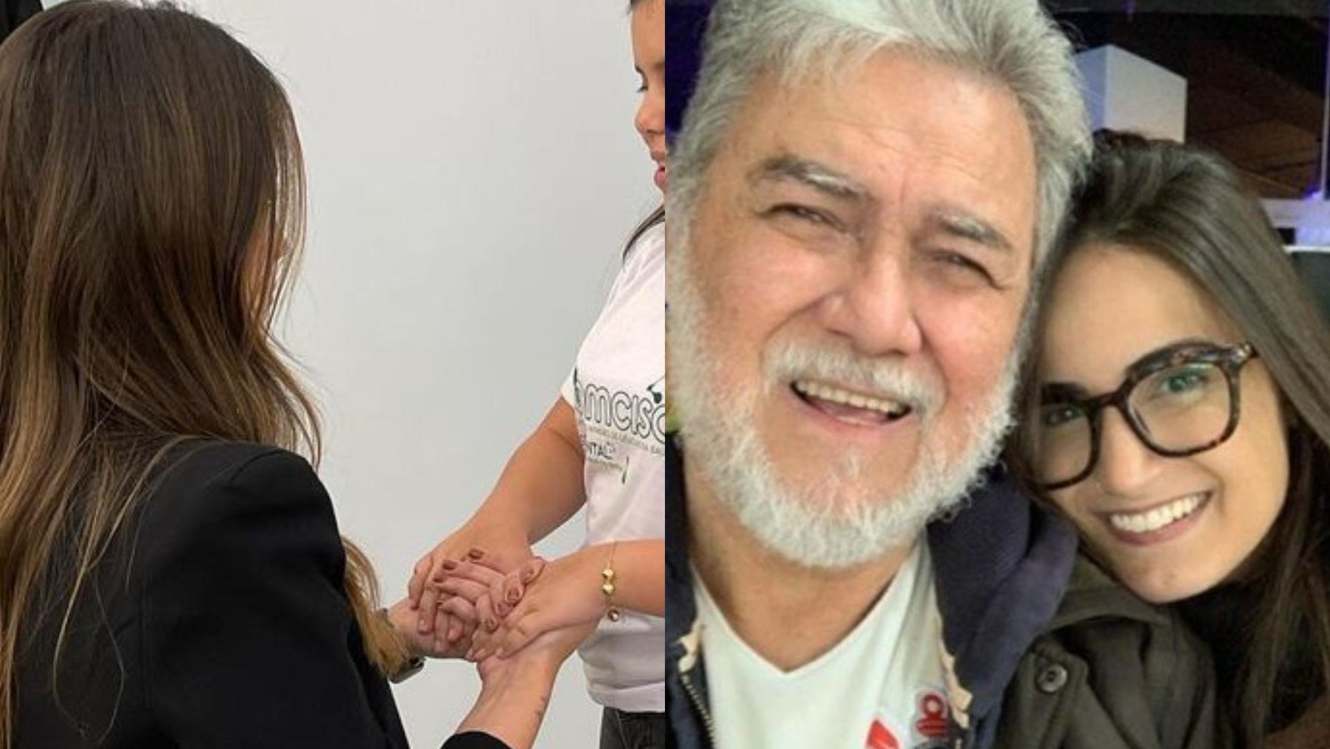 Mari Palma encontra menina com deficiência visual e relembra com carinho do pai: ”Desabei”