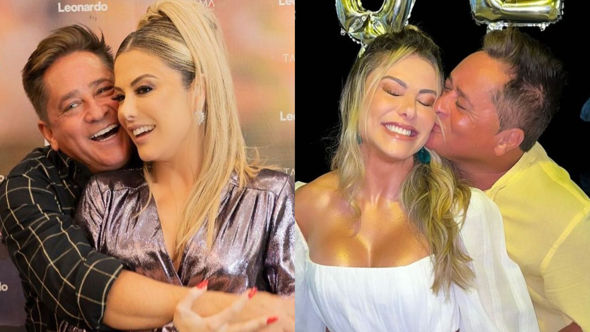 Poliana Rocha resgata fotos e comemora 26 anos de união com Leonardo