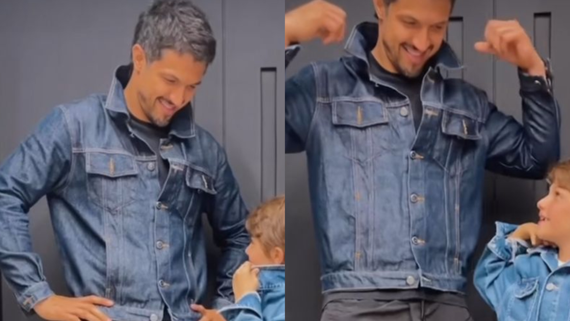 Romulo Estrela encanta ao surgir combinando look com o filho: ”Quanto estilo”