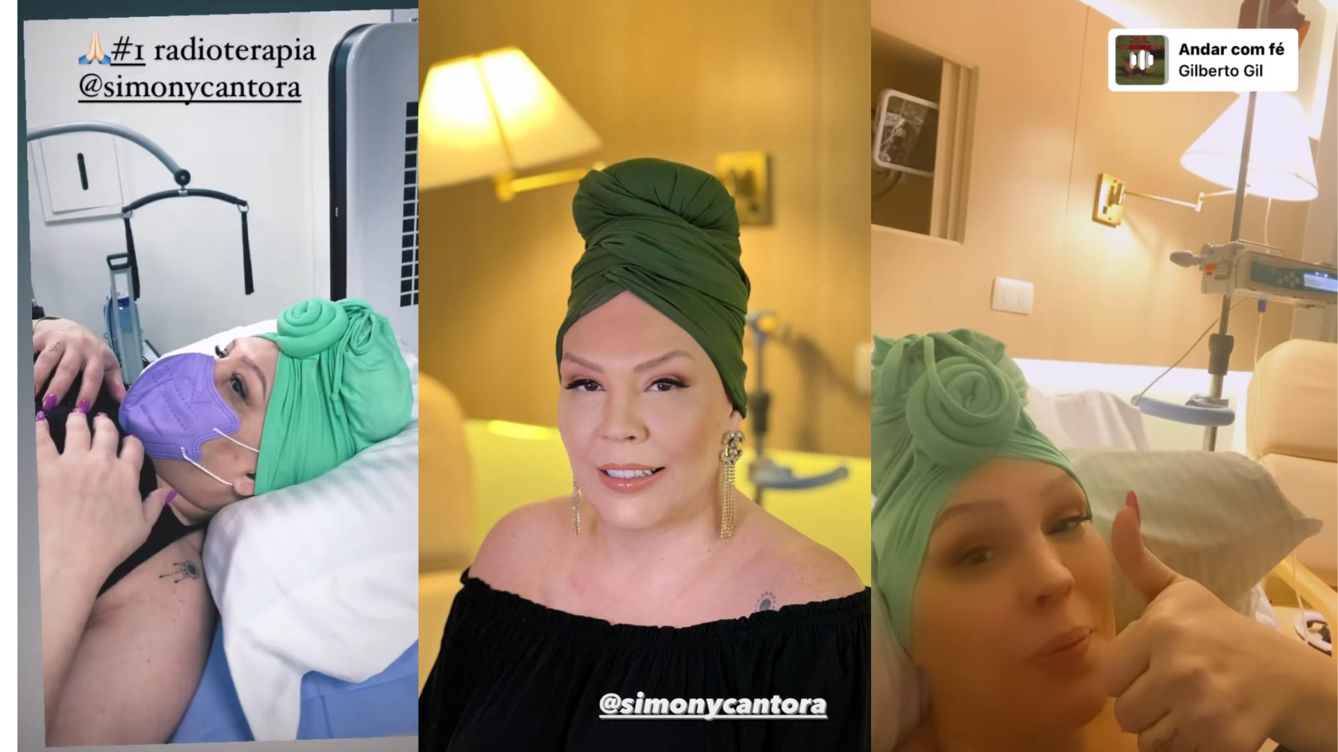 Simony compartilha momentos da sua primeira sessão de radioterapia