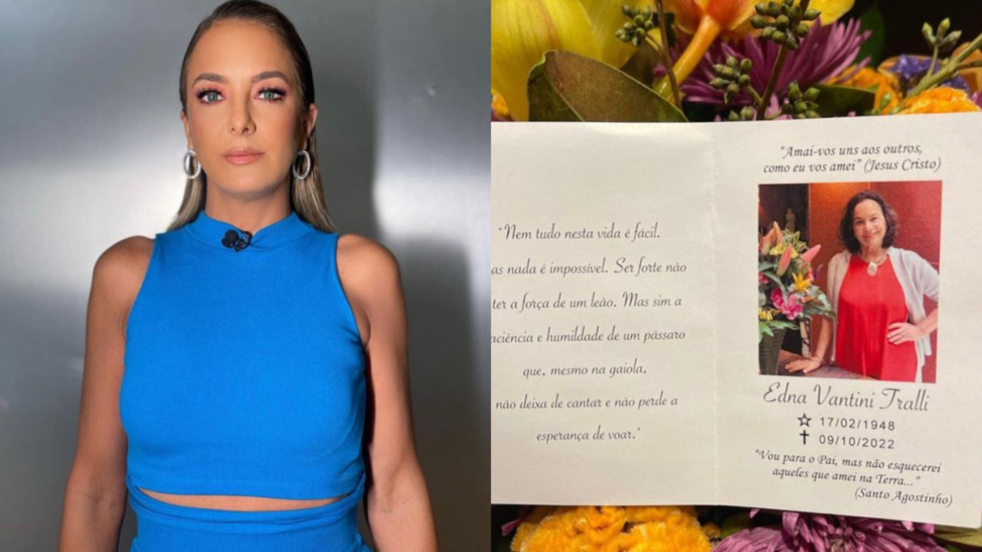 Ticiane Pinheiro presta homenagem à mãe de César Tralli sete dias após seu falecimento